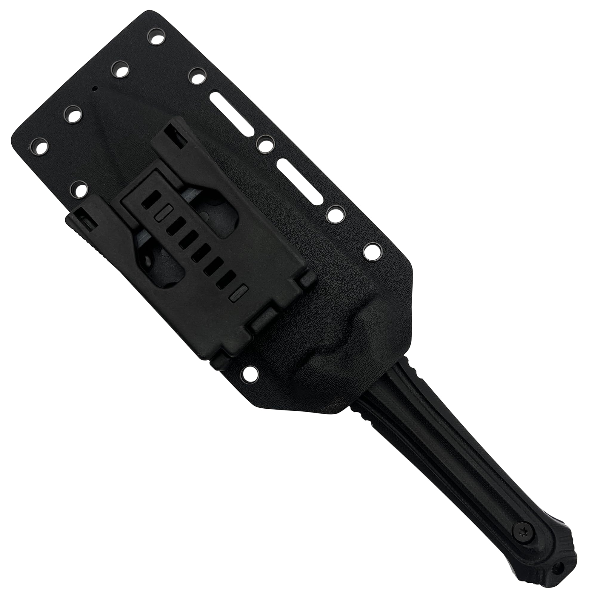 Fixed Blade Hunting Knife D2 Spear Point Blade G10 Handle with Kydex Sheath & Molle Clip for Camping, Hiking and Outdoor Use - TKF203BK Black
