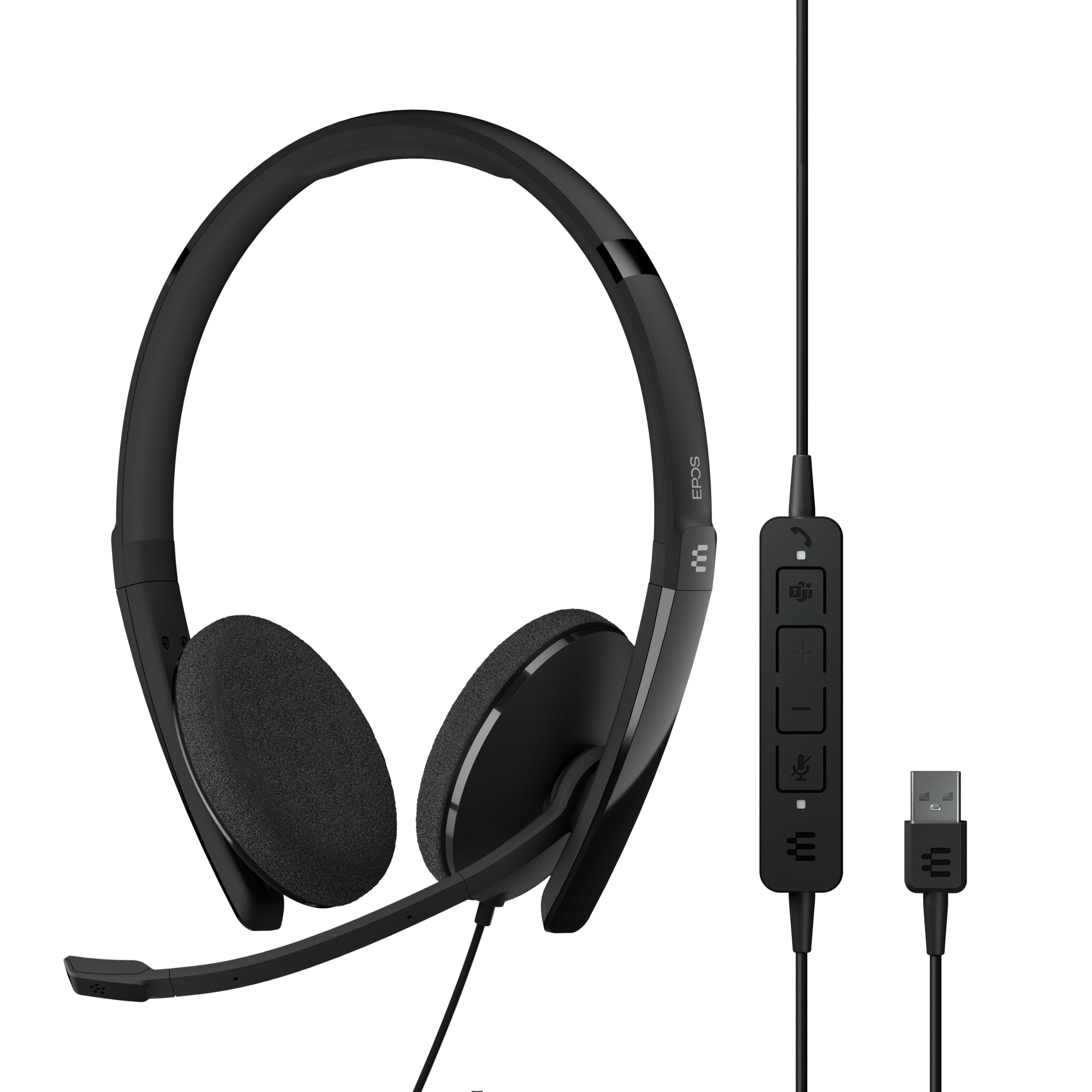 EPOS Adapt 160T USB II - Wired, Double-Sided Headset  USB Connectivity, MS Teams Certified, UC Optimized  Superior Stereo Sound - Enhanced Comfort - Call Control - Black