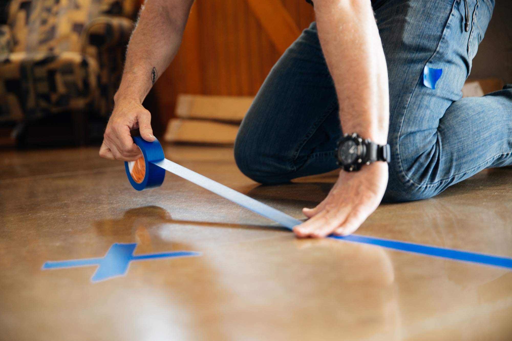 Shurtape CP 27 14-Day ShurRELEASE Painter's Tape, Multi-Surface, 18mm x 55m, Blue, 1 Roll (202871)