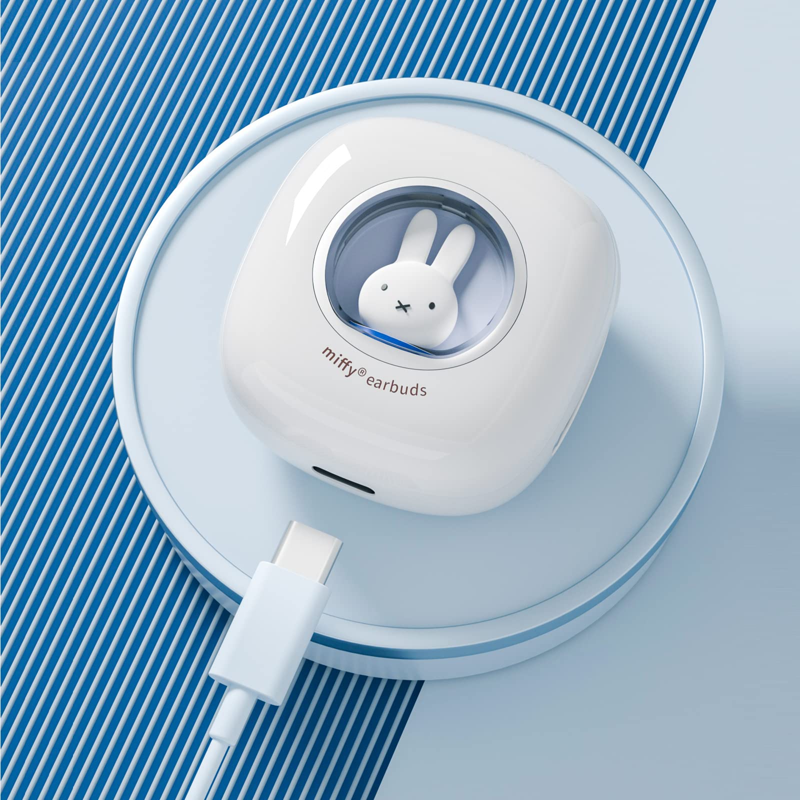 Miffy Bluetooth Wireless Earbuds Headset (Blue)，IPX5 Waterproof Ear Buds Headphones