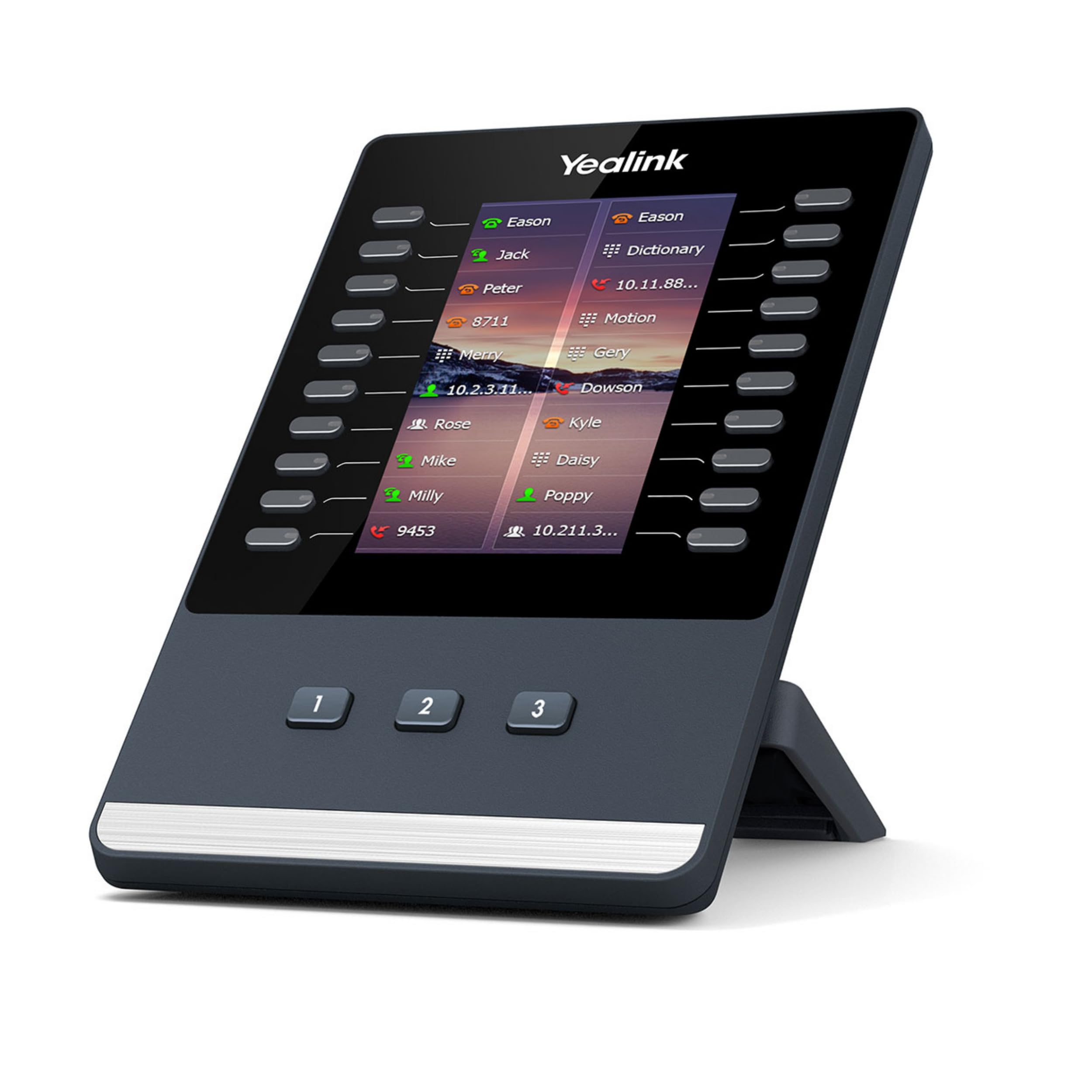 Yealink T4U Series Expansion Module, 4.3″ 272 x 480-pixel Color Screen, Color Icons, 20 Physical Keys on Each Page with Dual-Color LEDs