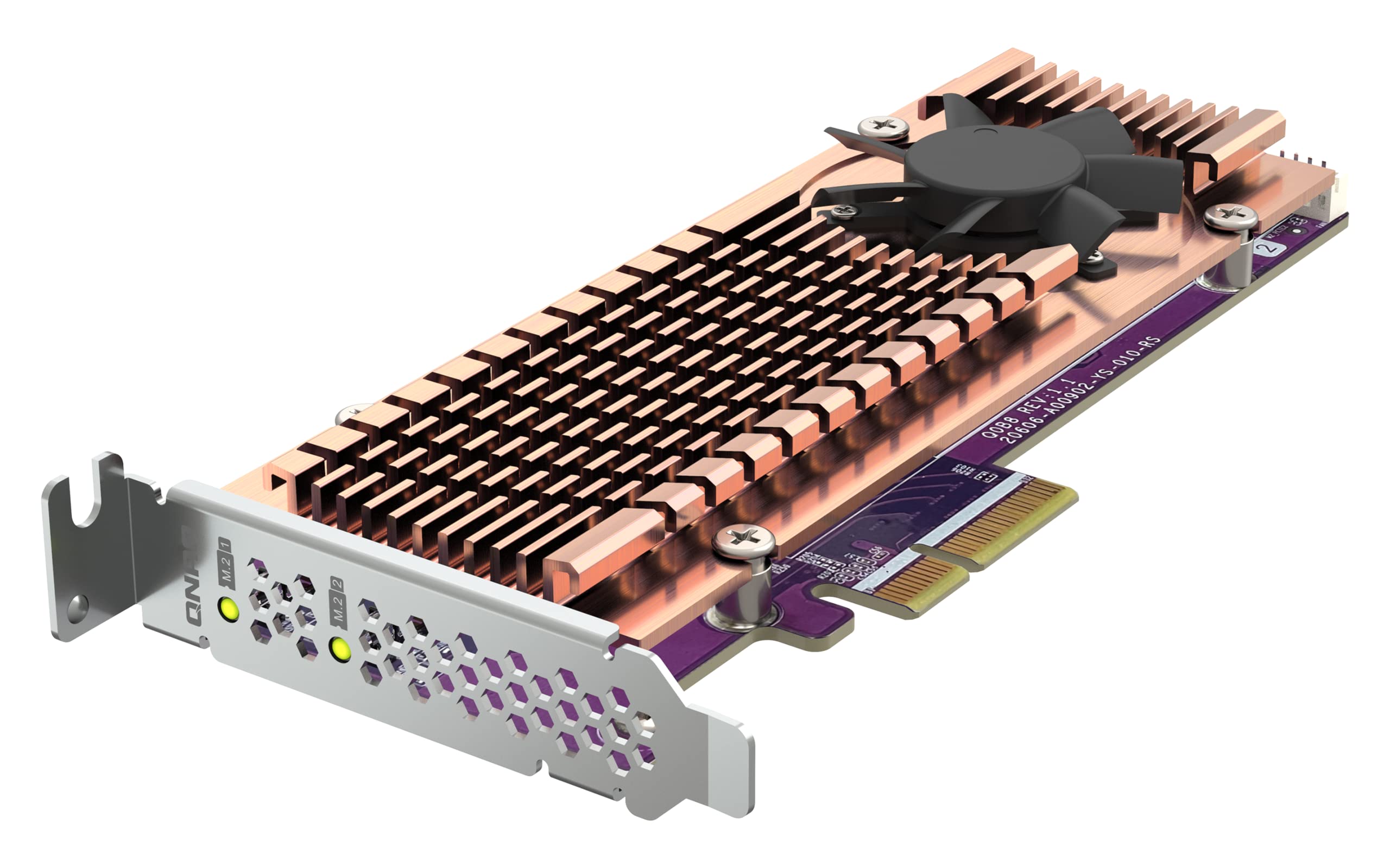 QNAP Dual M.2 PCIE SSD Expansion Card; Supports UP to Two M.2 2280/22110 FORMFACTOR M