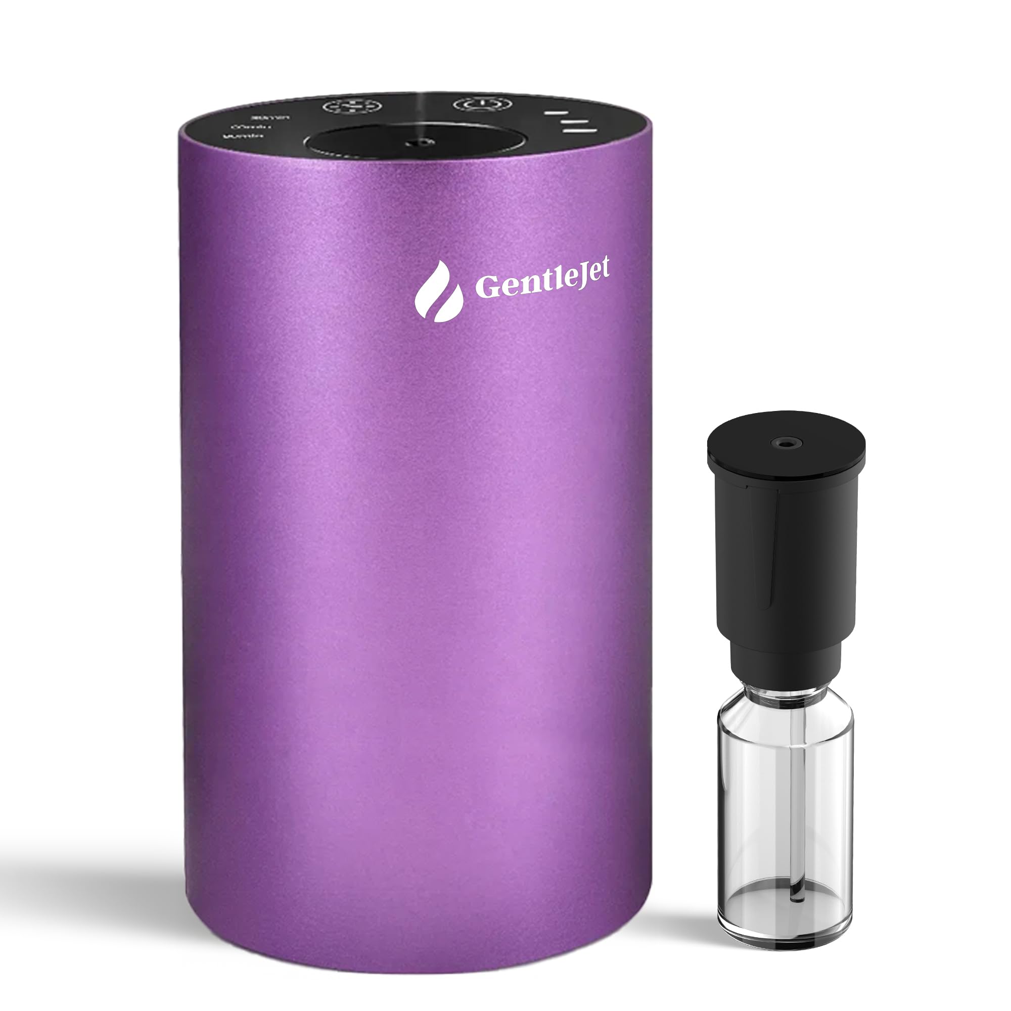 GentleJet LiteMist Waterless Nebulizing Essential Oil Diffuser – Cold Air Aromatherapy, USB-C Cordless 2000mAh Battery, Aluminum Portable for Home Office Car, 20ml