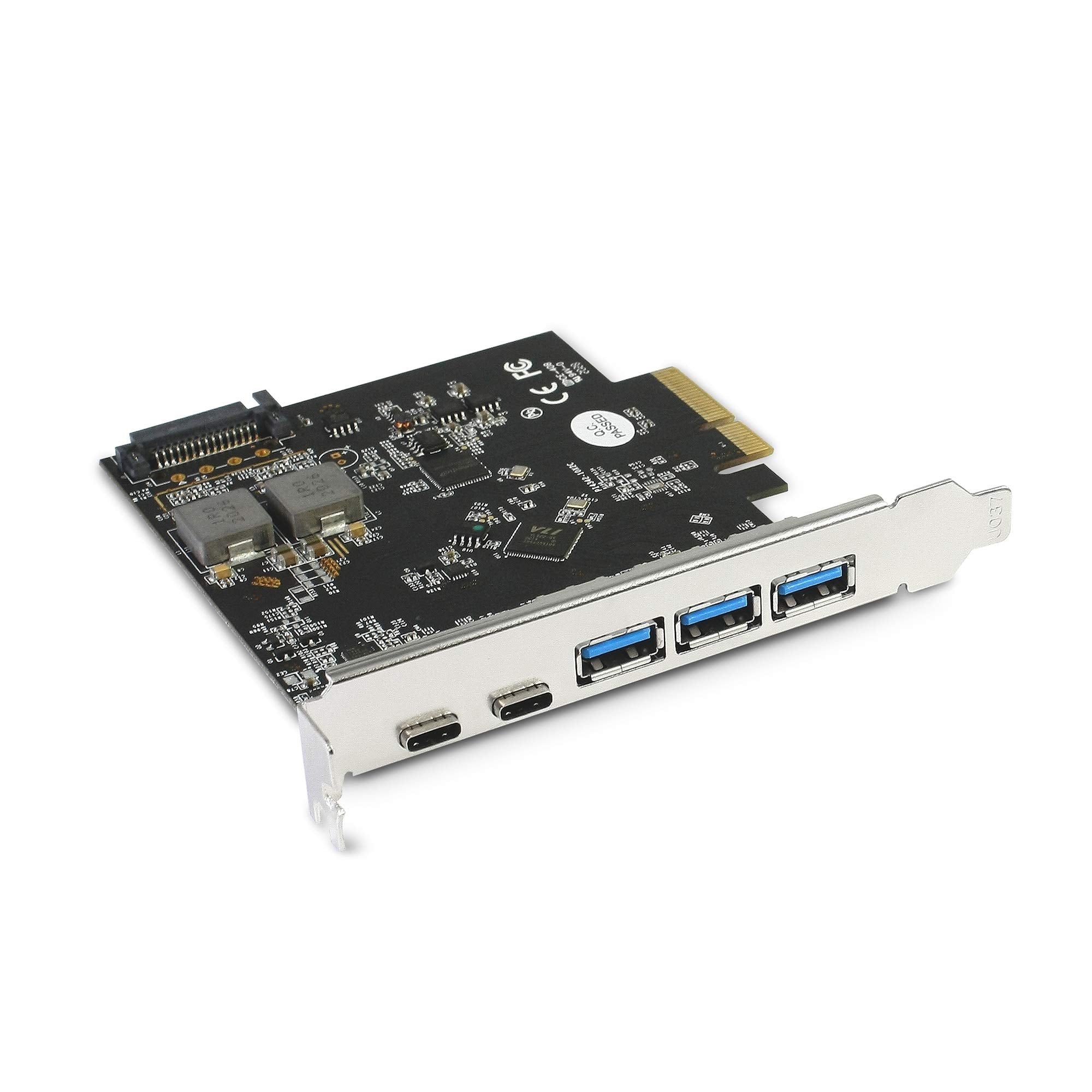 VANTEC 5-Port USB 3.2 GEN2X2 20GBPS with 2C and 3A PCIE Host Card