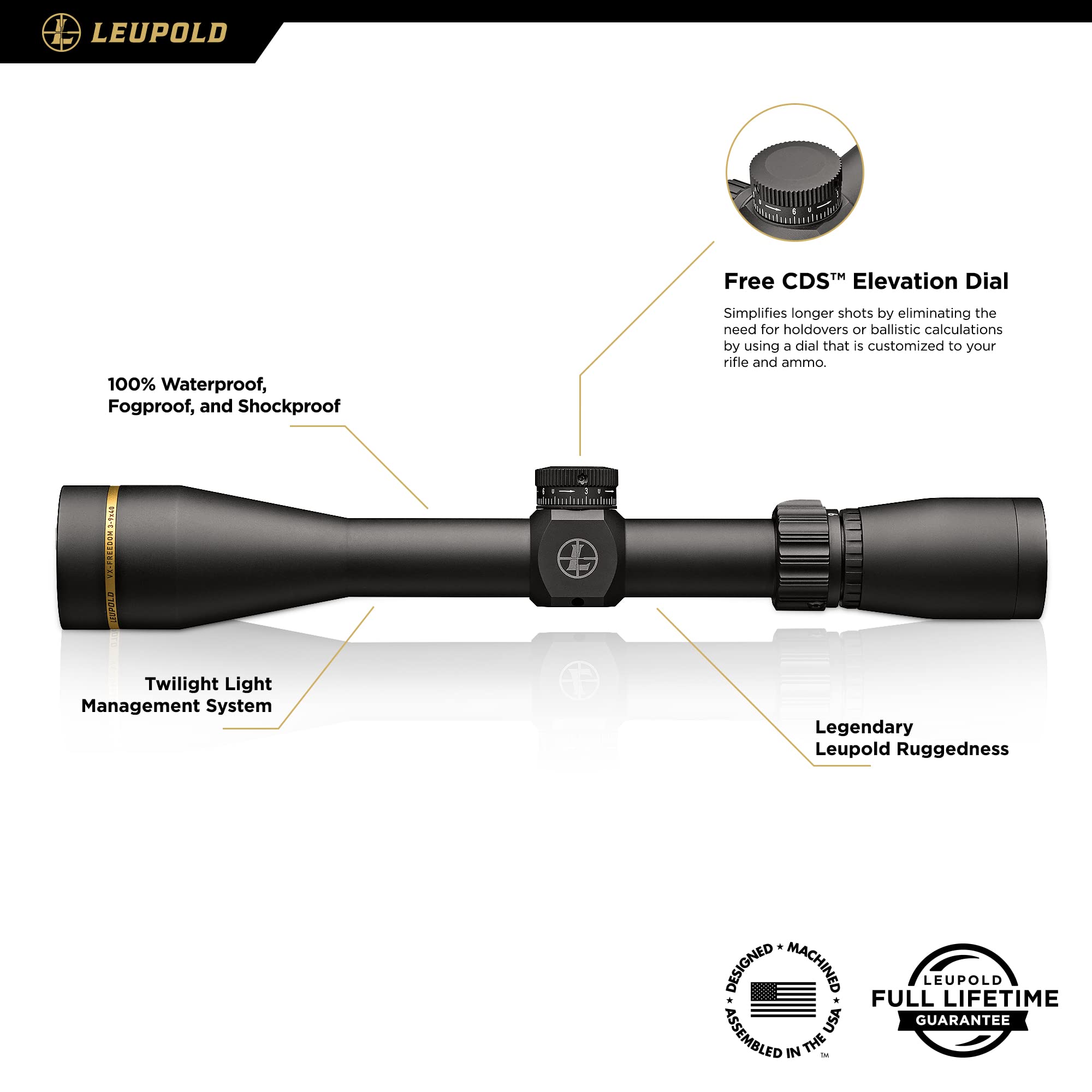 Leupold VX-Freedom 3-9x40 (1 inch) CDS Duplex Reticle Riflescope