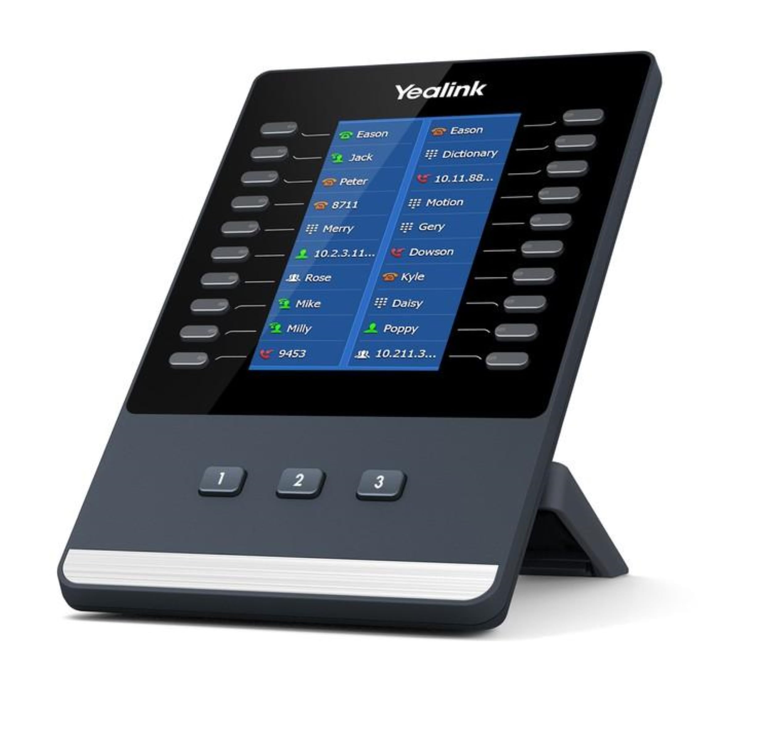 Yealink T4U Series Expansion Module, 4.3 272 x 480-pixel Color Screen, Color Icons, 20 Physical Keys on Each Page with Dual-Color LEDs
