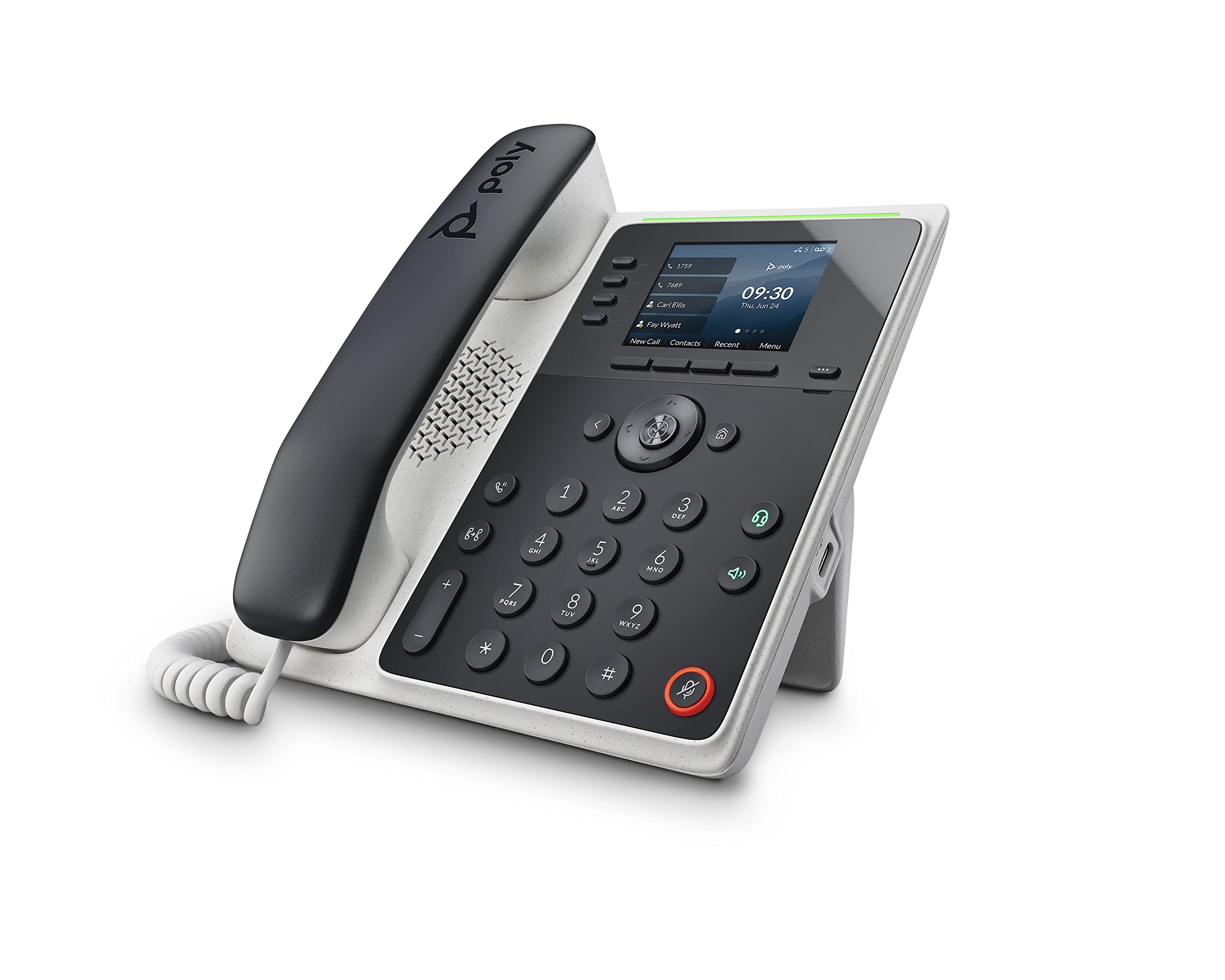 Plantronics Poly Edge E220 IP Desk Phone (Plantronics + Polycom)  Designed for use in Common Areas  4-Line Keys Supporting up to 16 Lines - Integrated Bluetooth for Mobile Phone and Headset Pairing