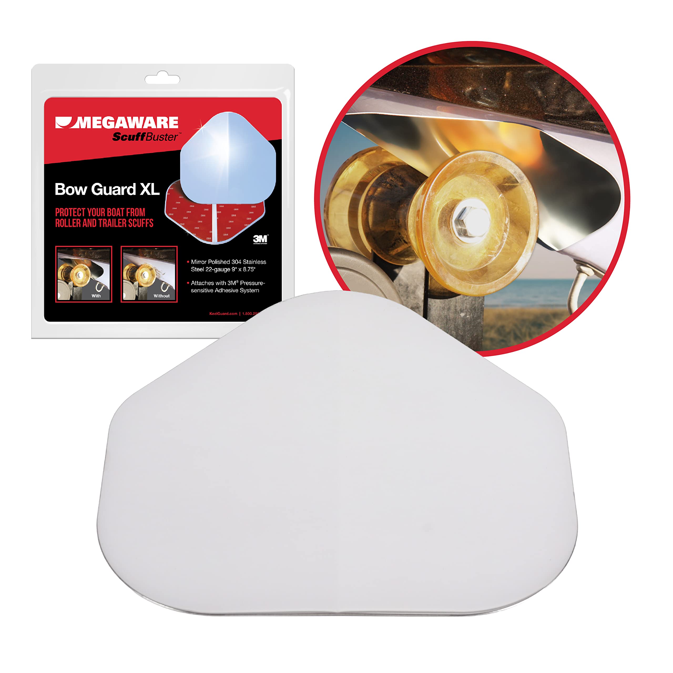 MEGAWARE KEELGUARD XL ScuffBuster BowGuard, Solid No-Notch, 9" x 8.75"