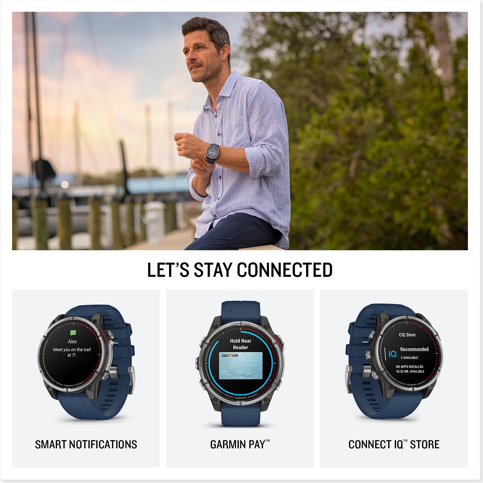 Garmin quatix 8, 47 mm, Marine GPS Smartwatch, Bright AMOLED Display, Chartplotter Controls, Built-in Flashlight, 24/7 Health & Wellness Features