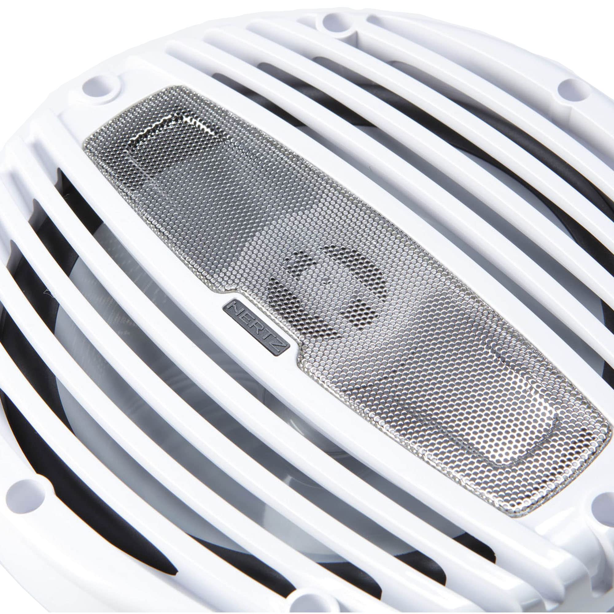 HERTZ HMX 8 LD-TW - 8" 4-Ohm Coaxial Marine Speakers with RGB LEDs, White Grilles, Pair