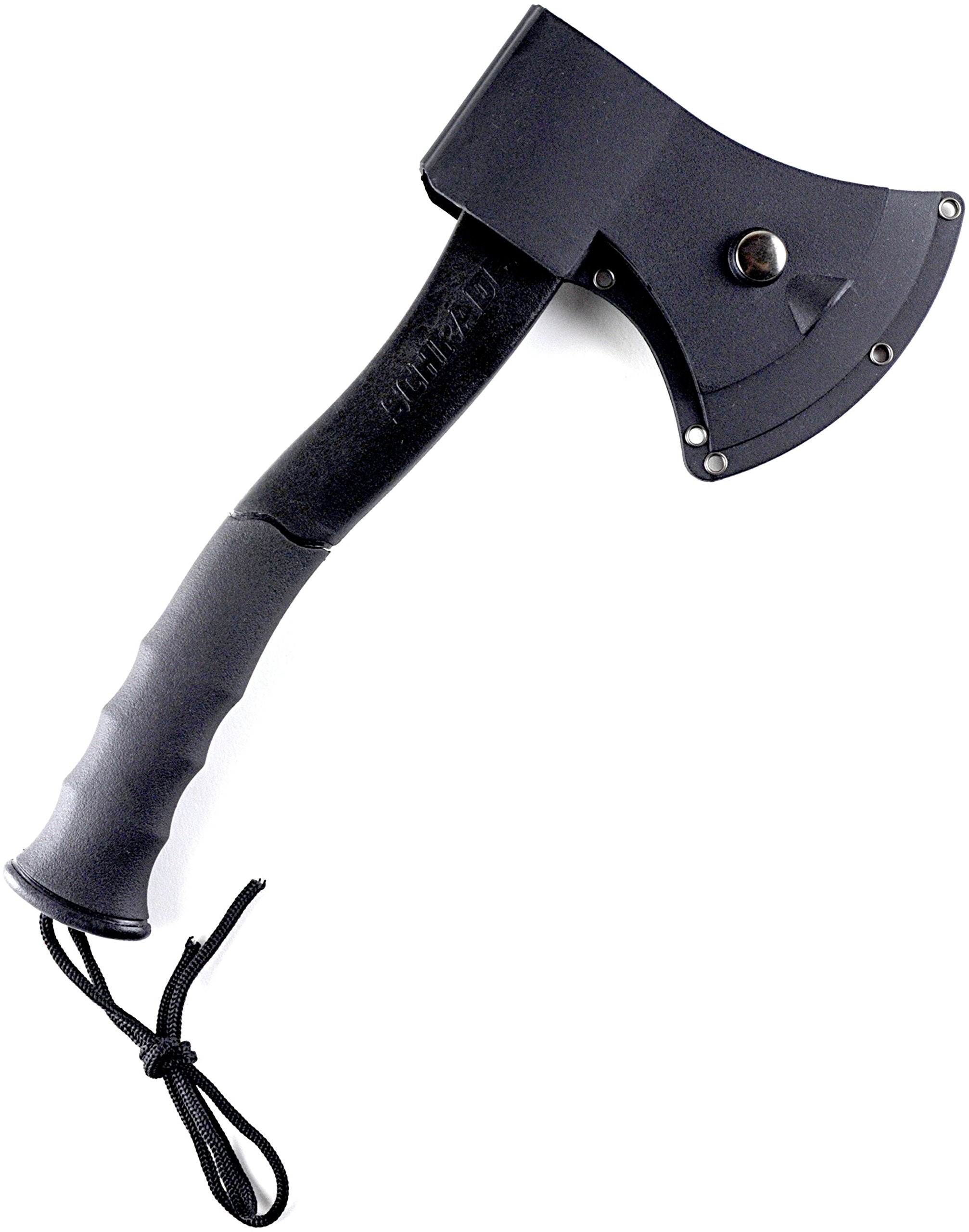 Schrade SCAXE2 11.8in Stainless Steel Small Axe with 3.8in Blade and Glass Fiber PA and TPR Rubber Handle for Outdoor Survival Camping and Everyday Tasks , Grey