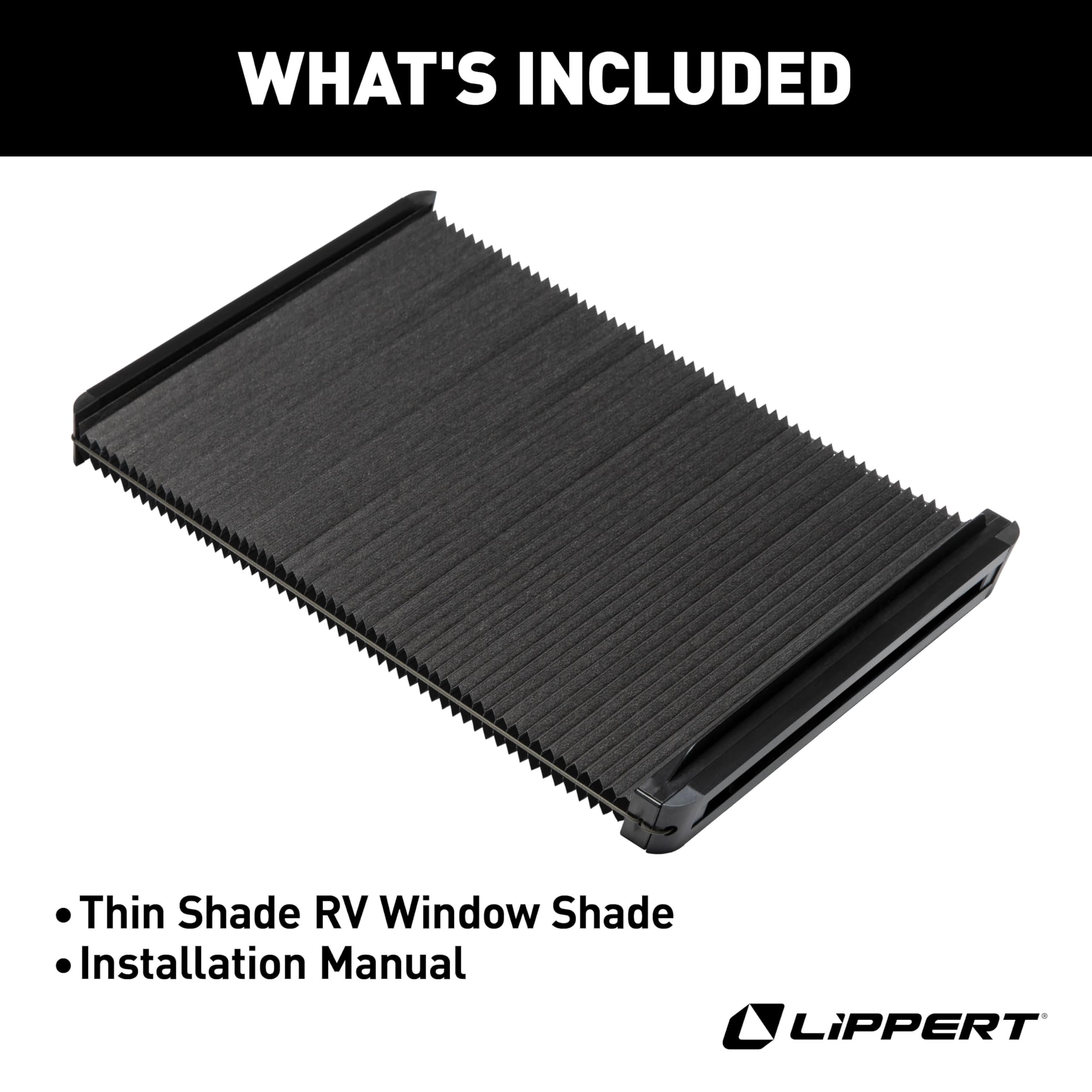 Lippert Thin Shade EcoCell Snap-On RV Window Shade for Prepped Entry Doors with Sun-Blocking Protection, Easy Sliding Operation, Quick Installation - 2025009147