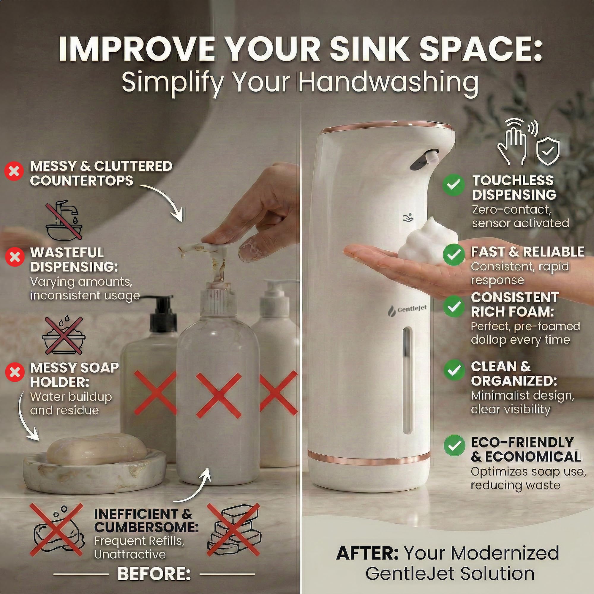 GentleJet CloudFoam Automatic Foaming Soap Dispenser