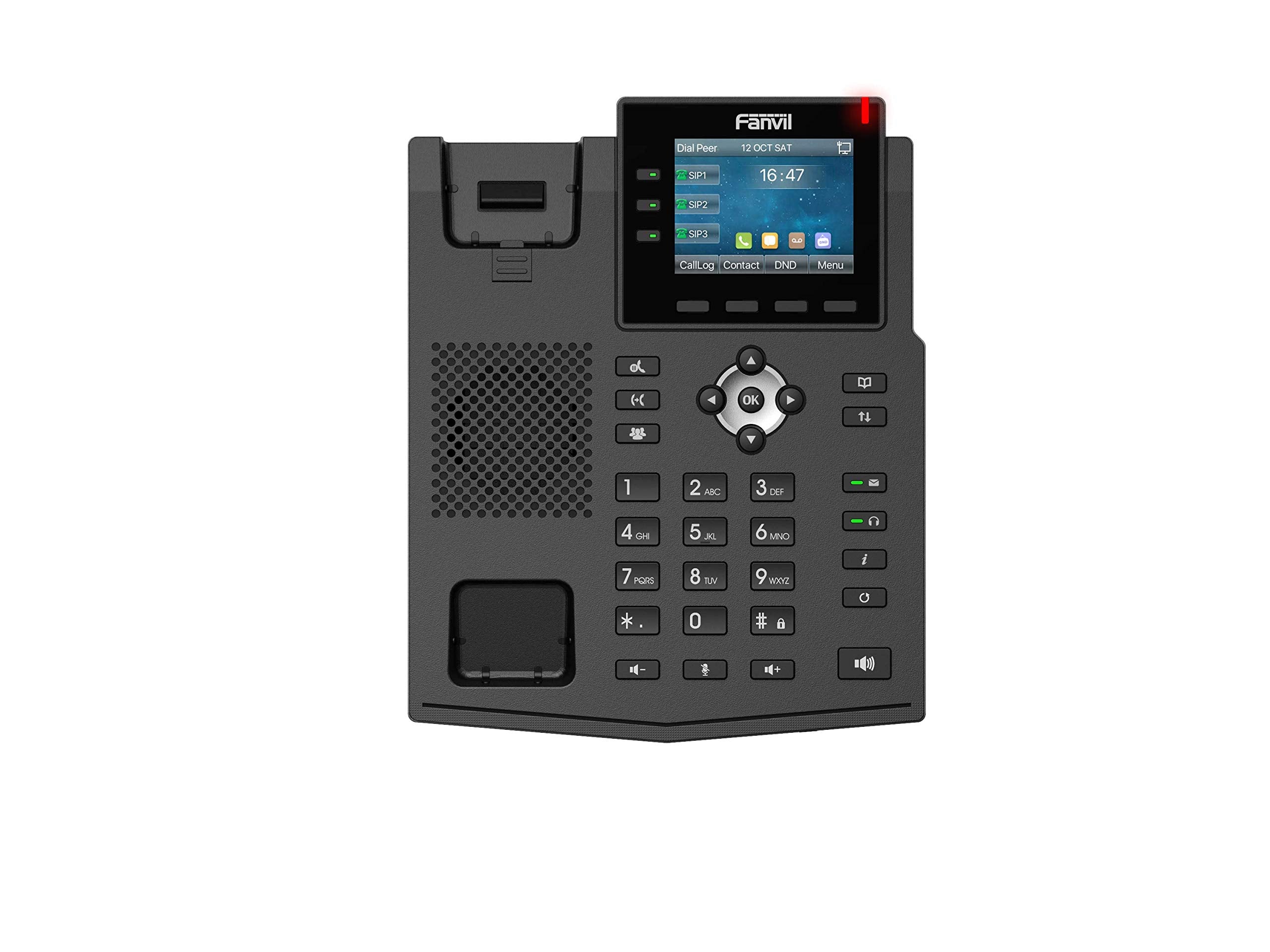 Fanvil X3U Enterprise VoIP Phone, 2.8-Inch Color Display, 6 SIP Lines, Dual-Port Gigabit Ethernet, Power Adapter Not Included