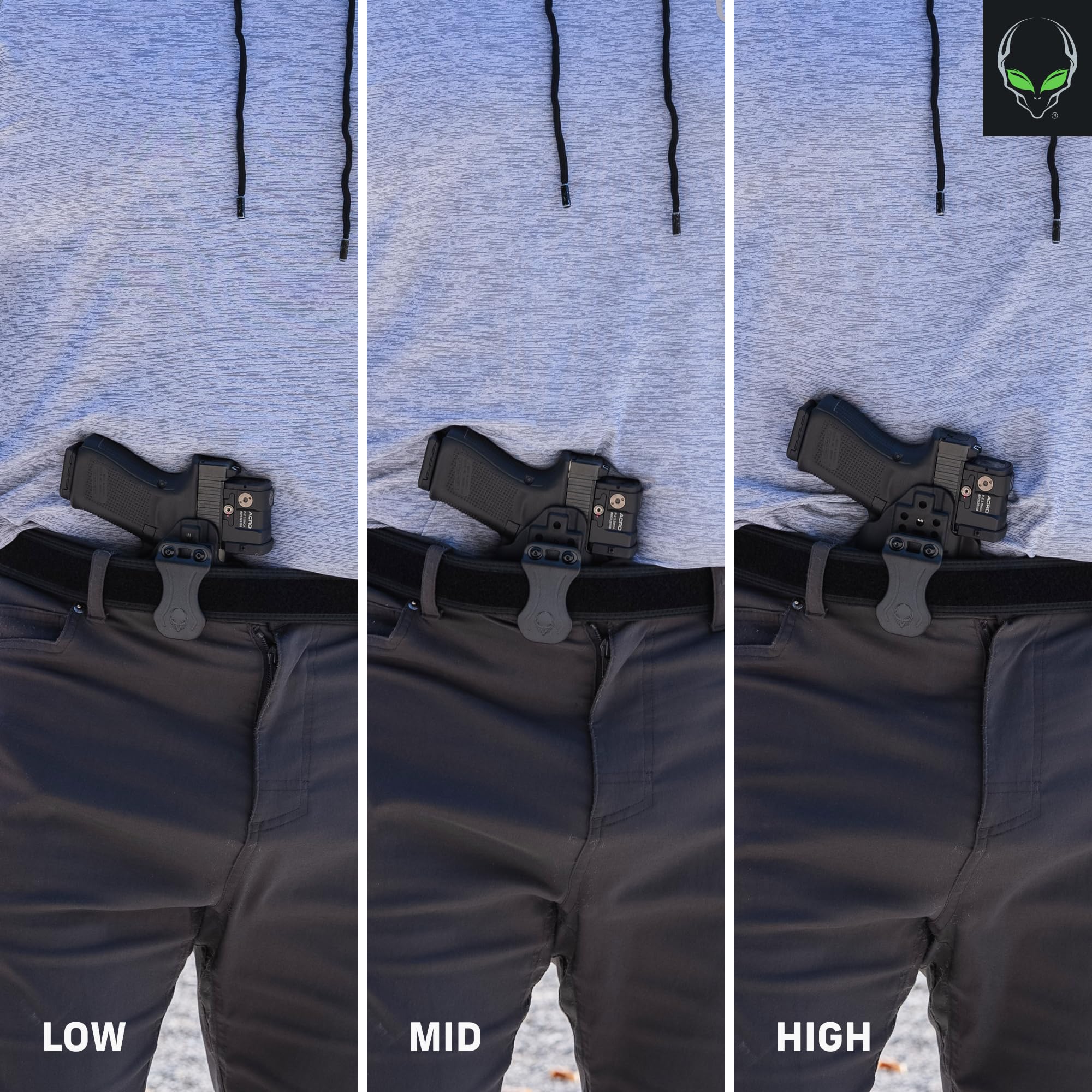 Alien Gear Photon Holster  Fits Sig P365 XL & P365 XL Spectre Comp  IWB & OWB  Ambidextrous  Optic Compatible  Compact Light Required (TLR-7 Sub/TCM-365 Only)  Made in USA