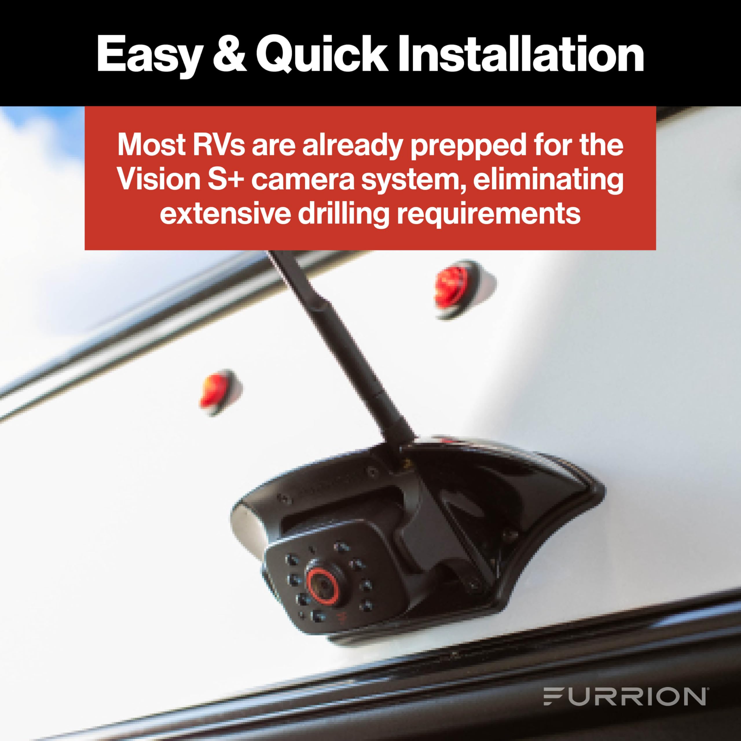 Furrion 2021124370 Vision S+ RV Backup Camera System - 5" Monitor, Rear Sharkfin Camera #FOS5HTASF