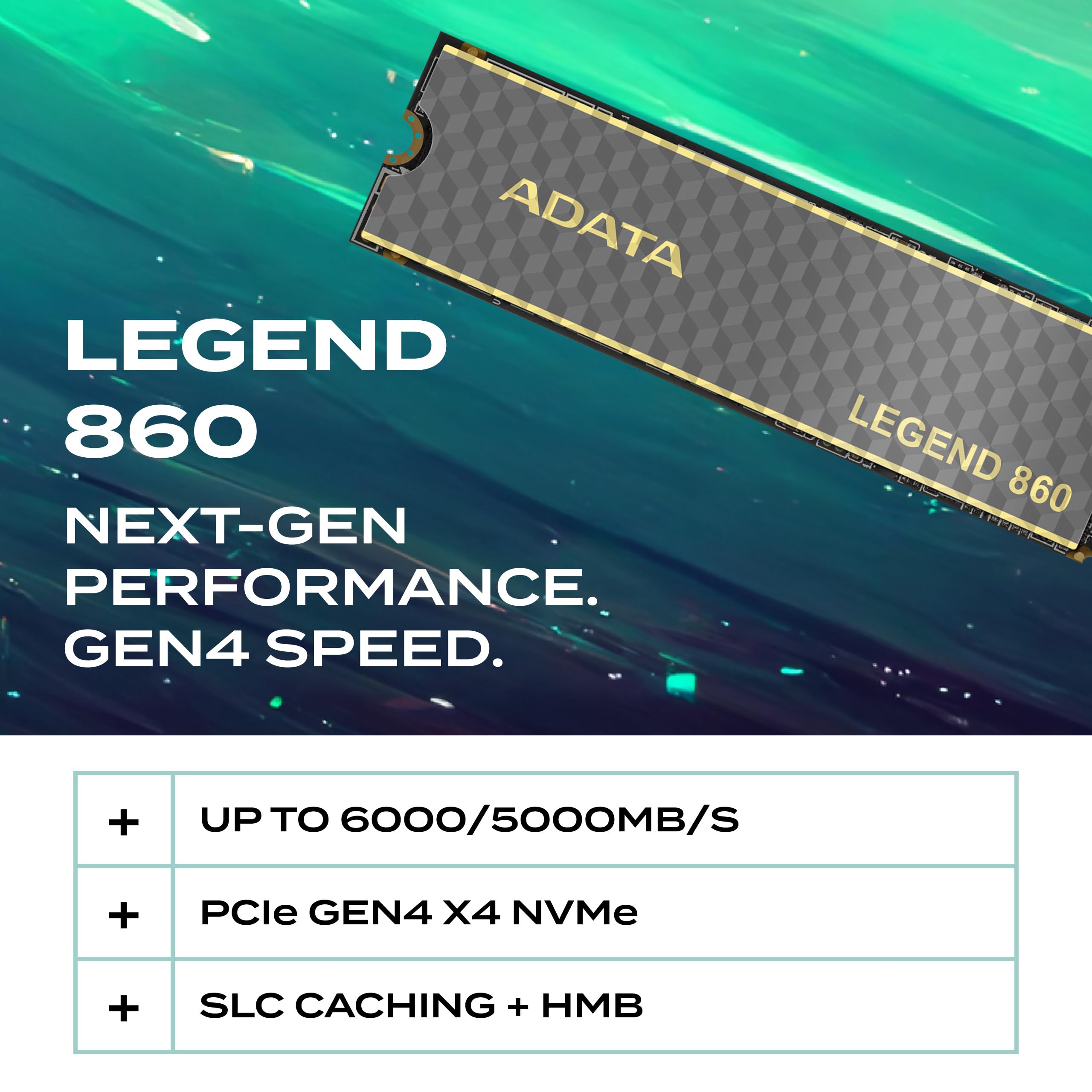 ADATA Legend 860 PCIe Gen4 x4 M.2 2280-1000GB, Powerful and Audacious, Solid State Drive (Legend 860, 1000GB)