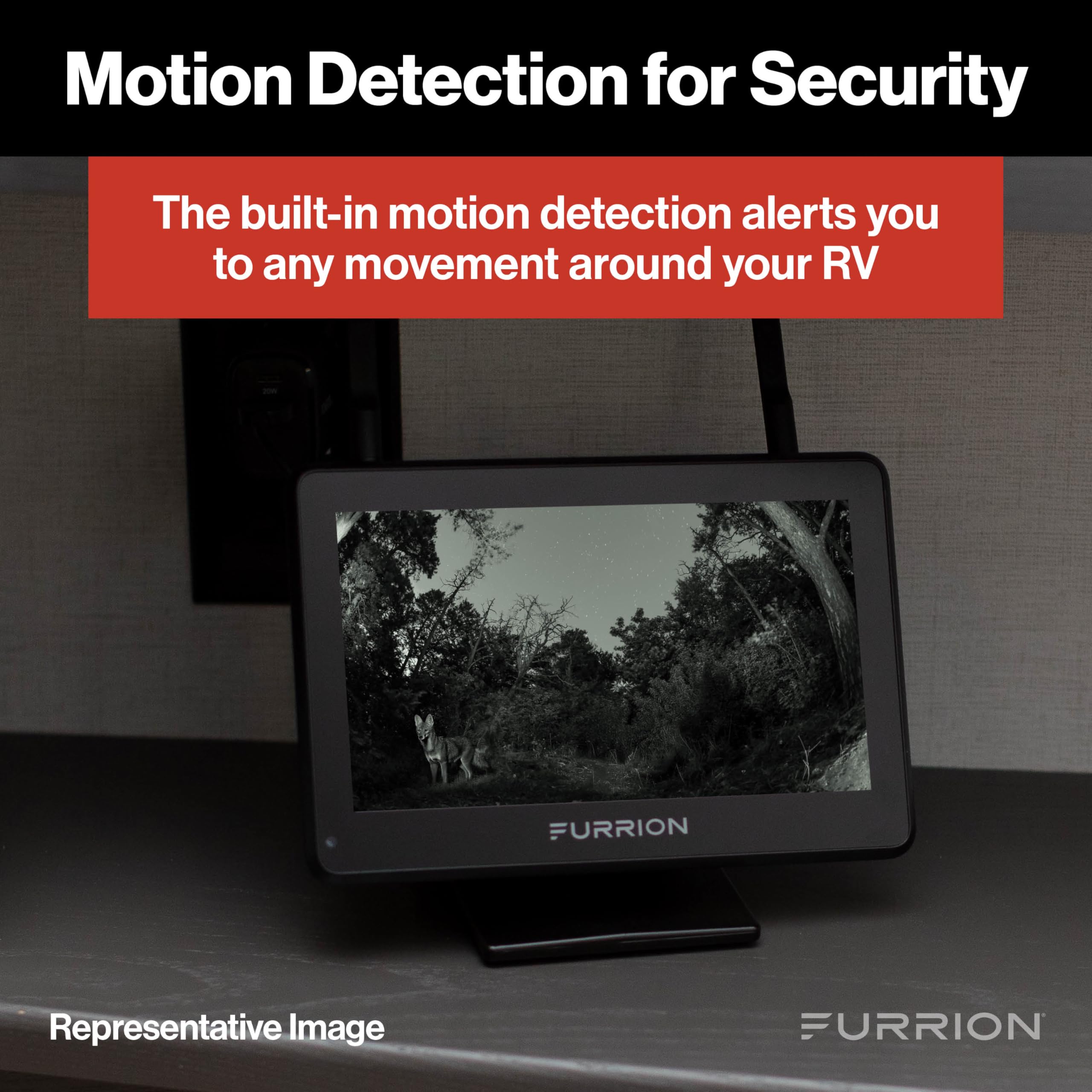 Furrion Vision S+ RV Backup Camera System  Sharkfin Wireless Camera, 1080p HD, 140 Wide-Angle, Infrared Night Vision, Motion Detection, Waterproof, Monitor Not Included  FCNFDTASF