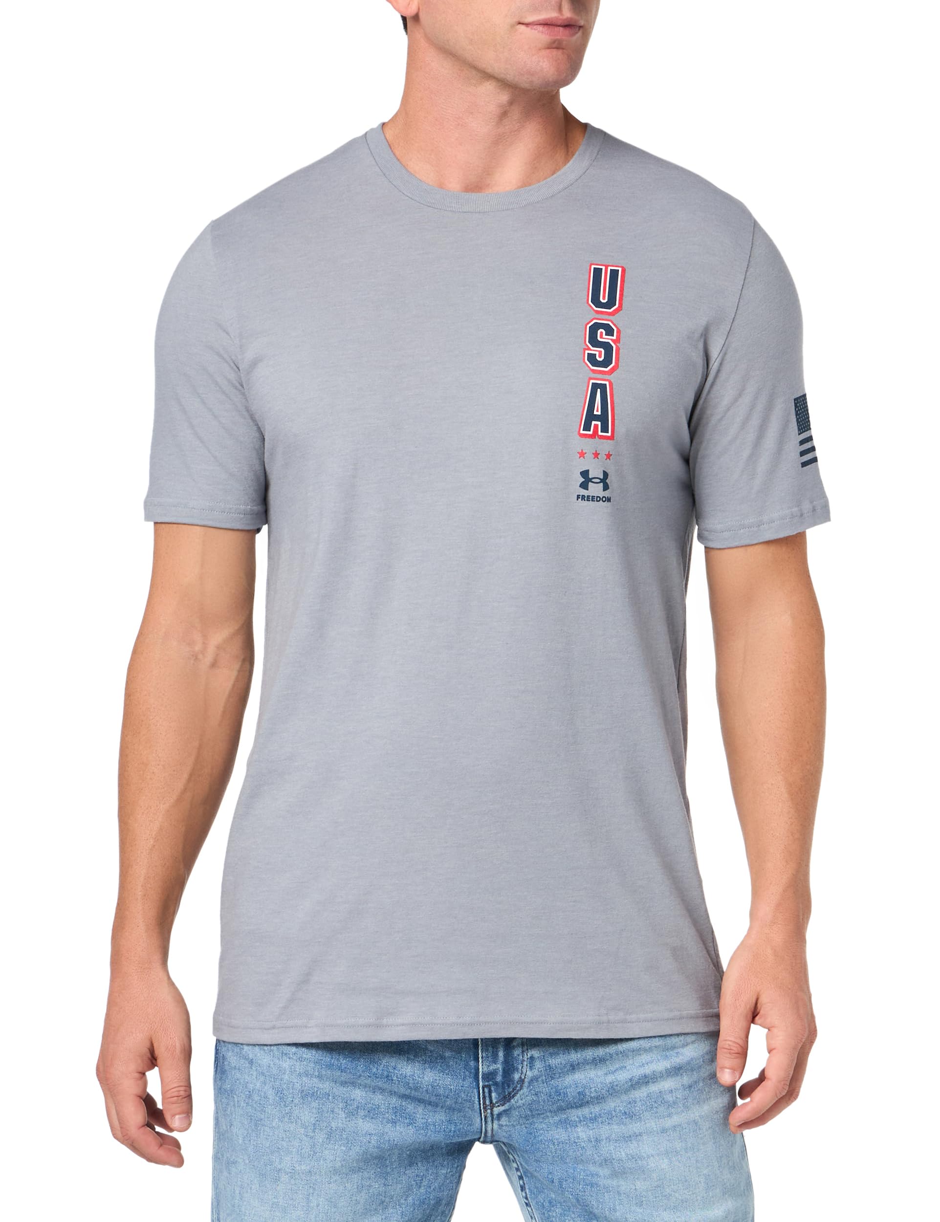 Under Armour Men's Freedom Graphic Short Sleeve T-ShirtDISC, (035) Steel Medium Heather / / Academy, XX-Large
