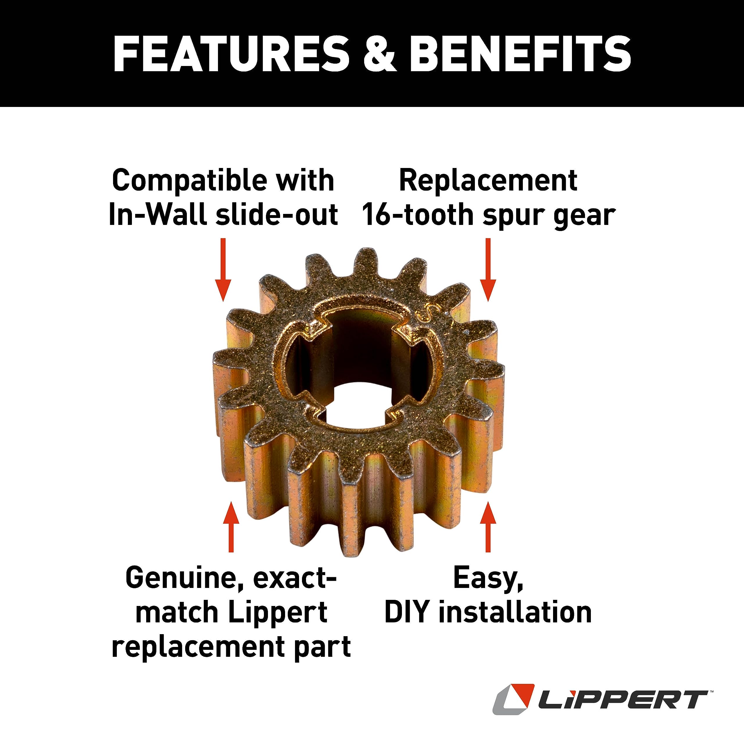 Lippert 238893 16 Tooth Spur Gear | 16 DP/20 PA