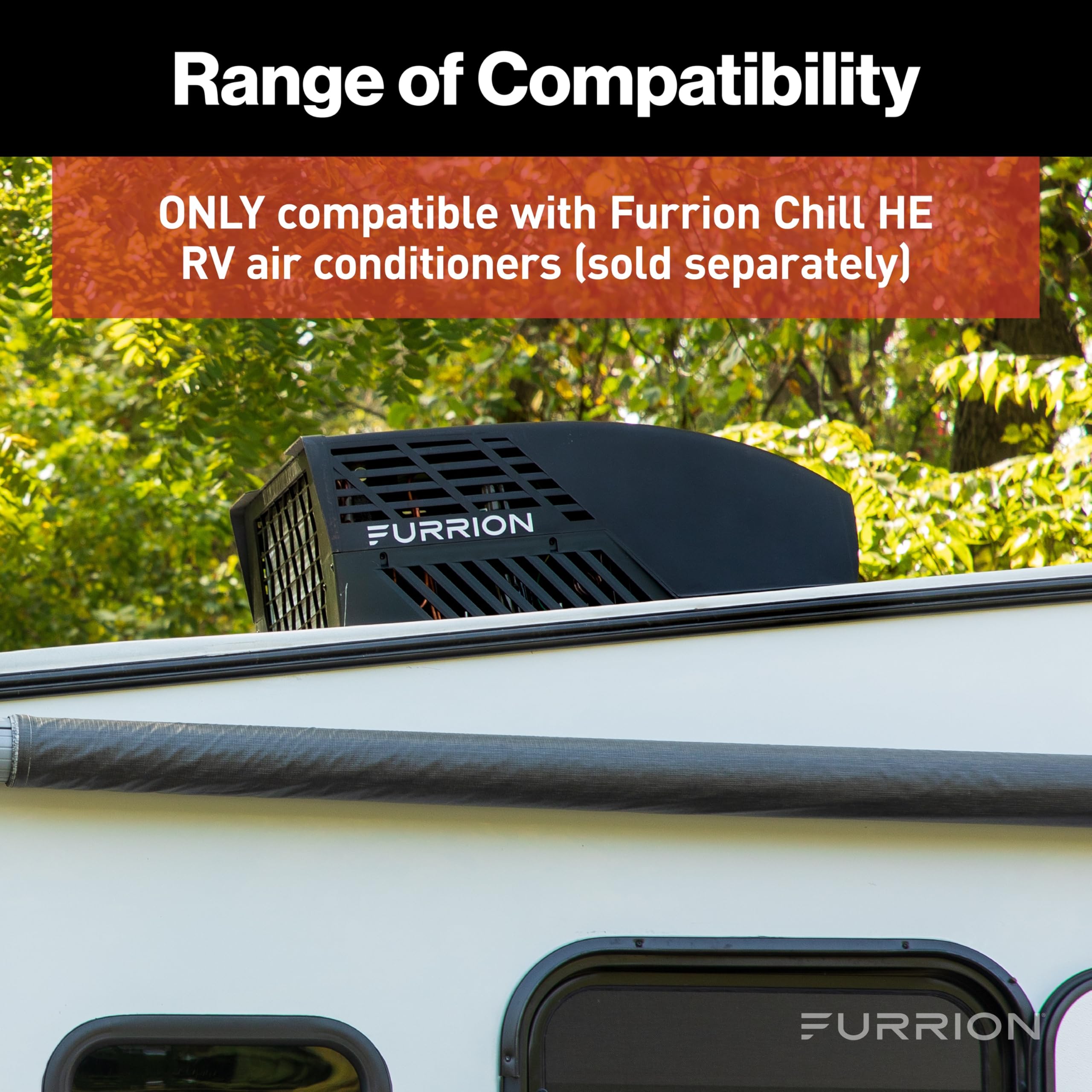 Furrion Chill HE RV Thermostat Single Zone Wall Control, Backlit LCD, Heat Cool Fan Dry Modes, 2 Fan Speeds Auto Fan, 12V, Compatible with Furrion Chill HE Systems - FACW10ESSA-BL
