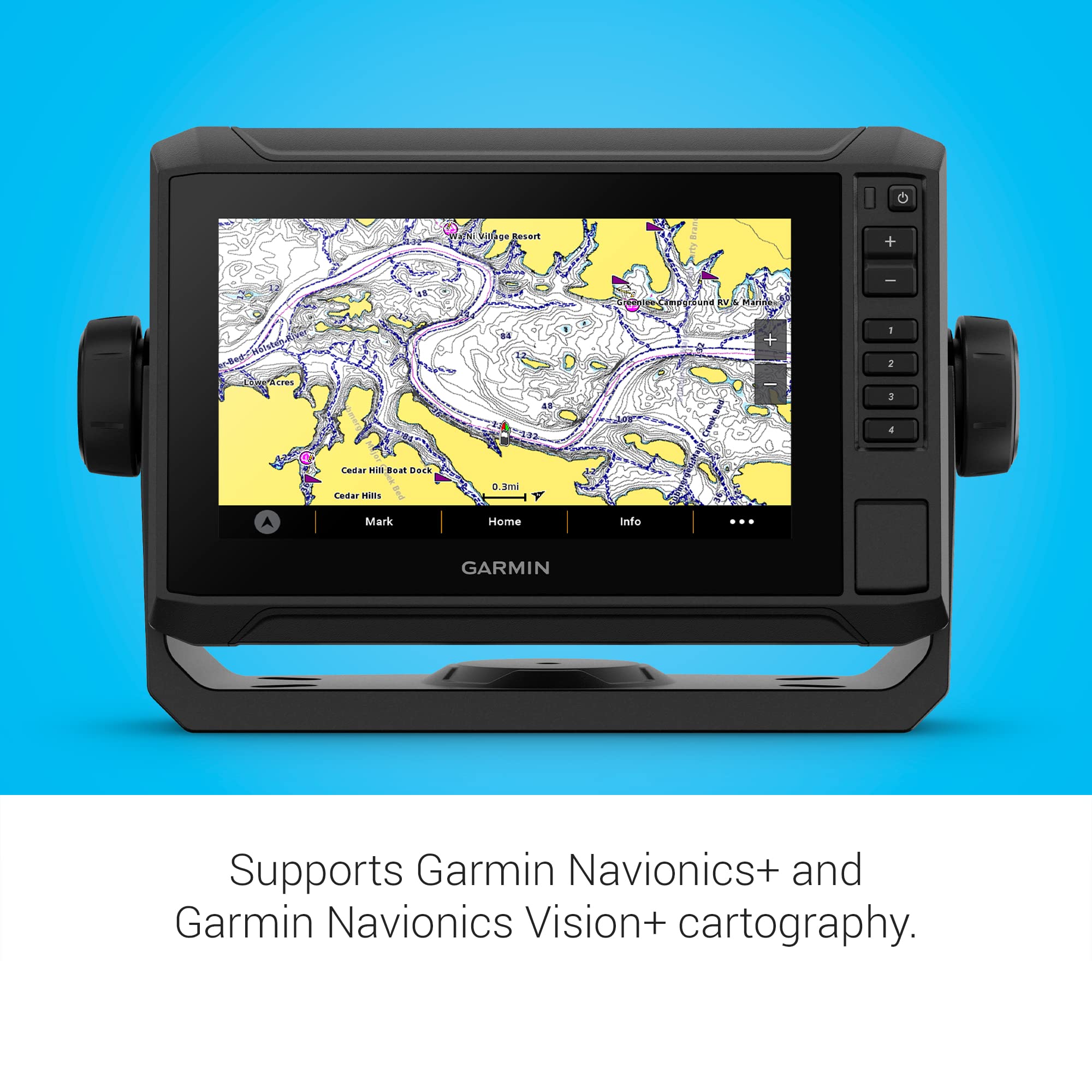 Garmin ECHOMAP UHD2 74sv Without Transducer, 7 Touchscreen Chartplotter, Garmin Navionics+ U.S. Coastal