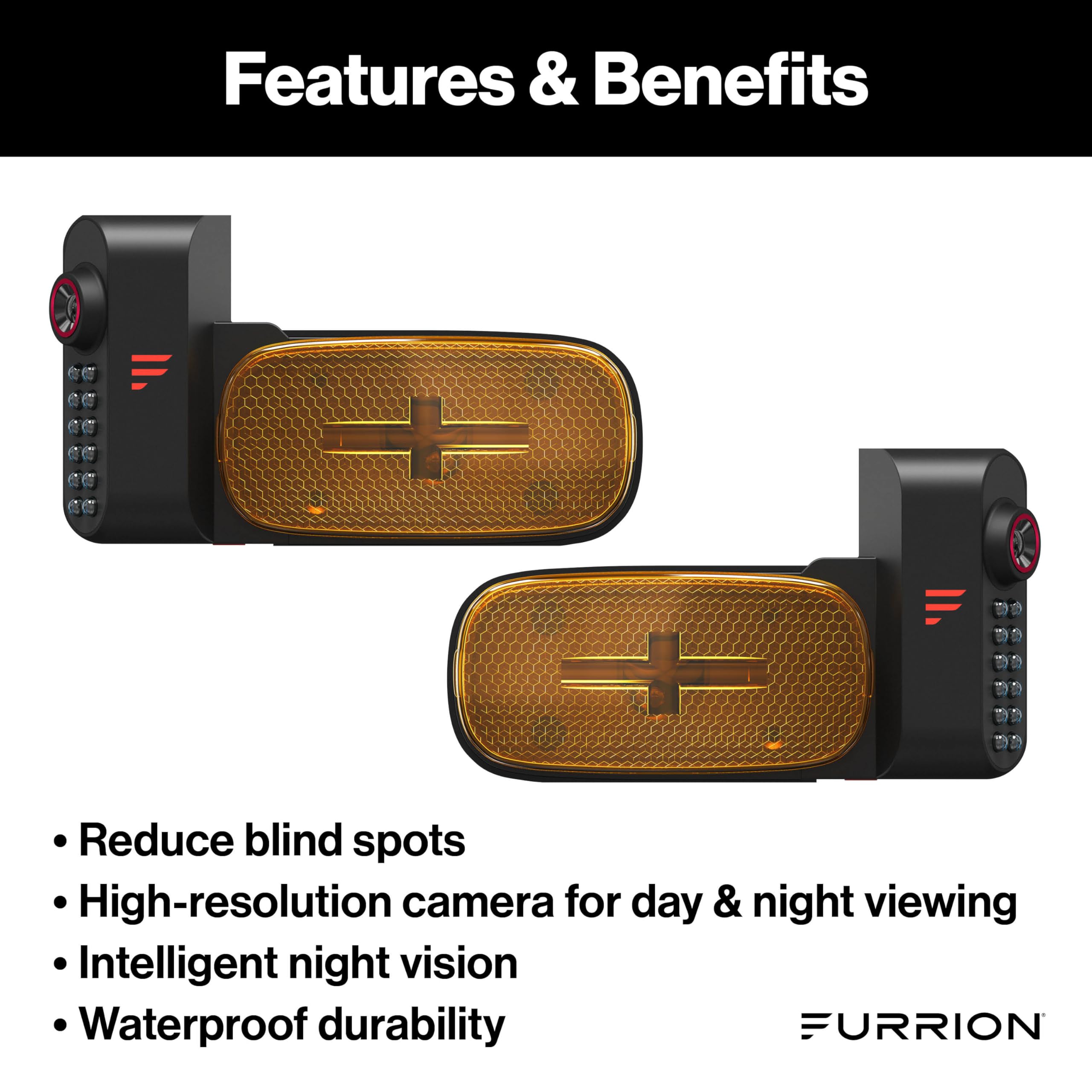 Furrion Vision S+ RV Observation System with Left/Right Side Cameras, Infrared Night Vision, 65-Degree Wide Viewing Angle - FCEFDTASH