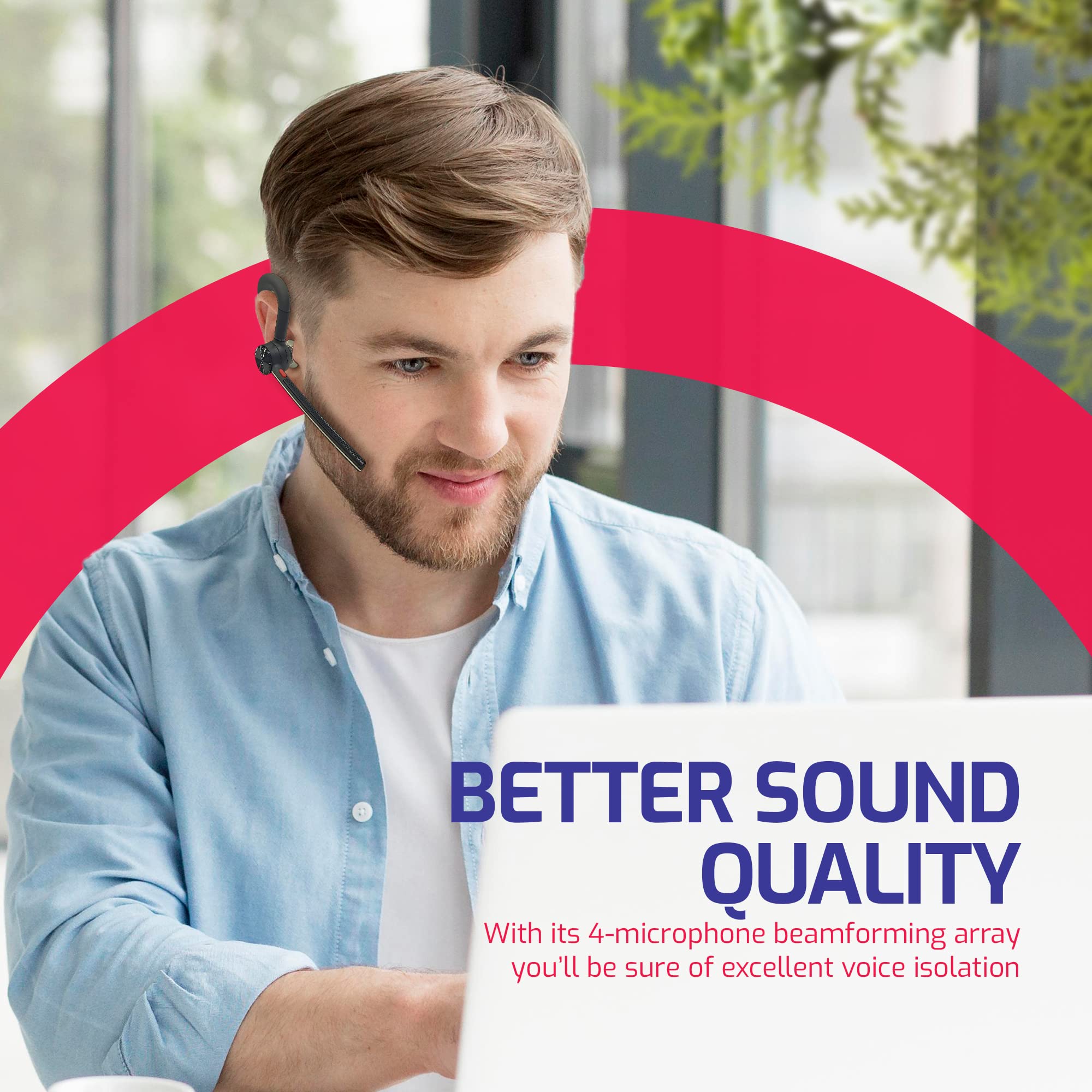 Yealink BH71 Workstation Speaker and Wireless Bluetooth Headset BH71 (1208653) - Teams Certified Deskphone, PC/Mac, Works with Zoom, RingCentral, 8x8, Vonage Gold Support Plan Included