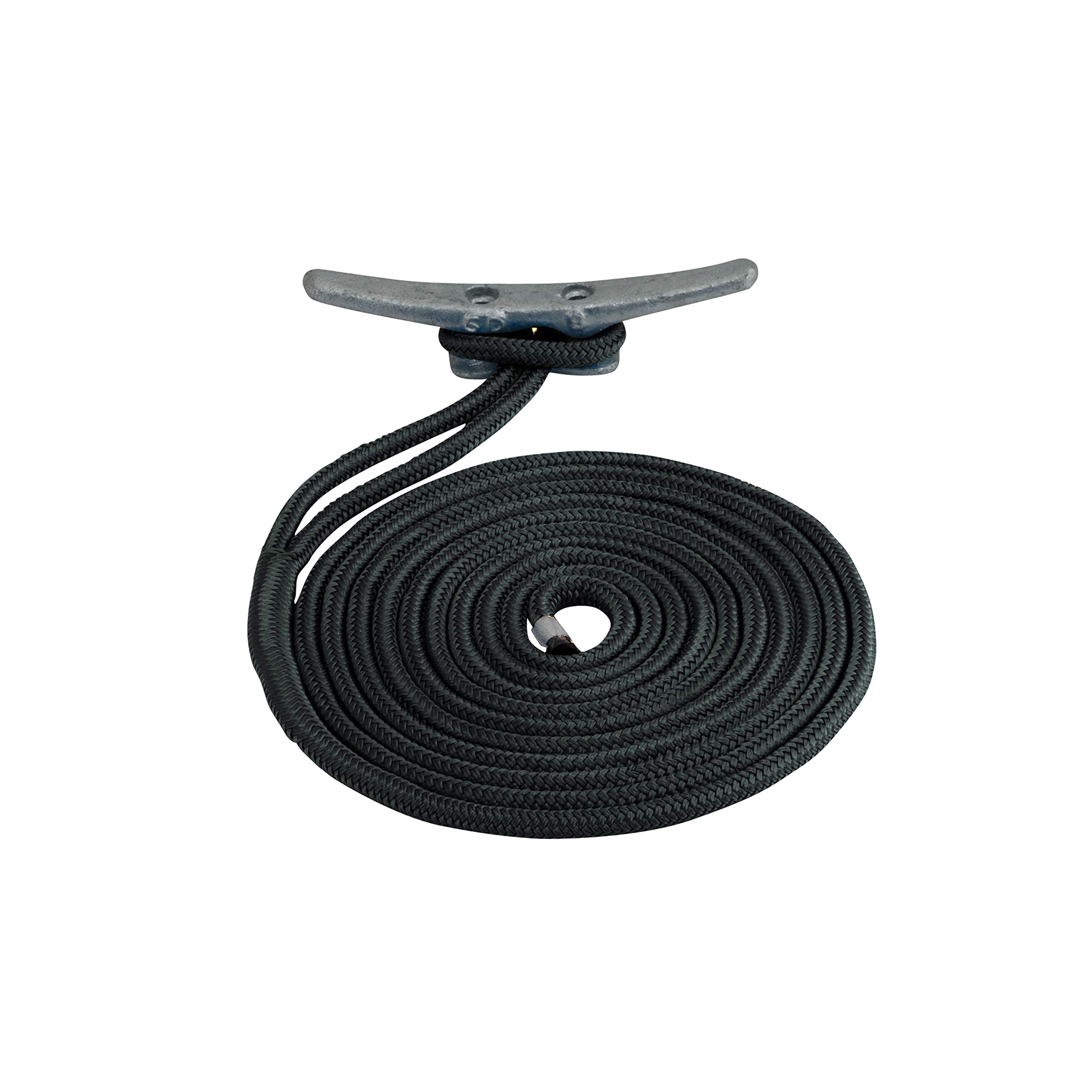 Sea-Dog 302112015BK-1 Double Braided Nylon Dock Line - 1/2" x 15', Black