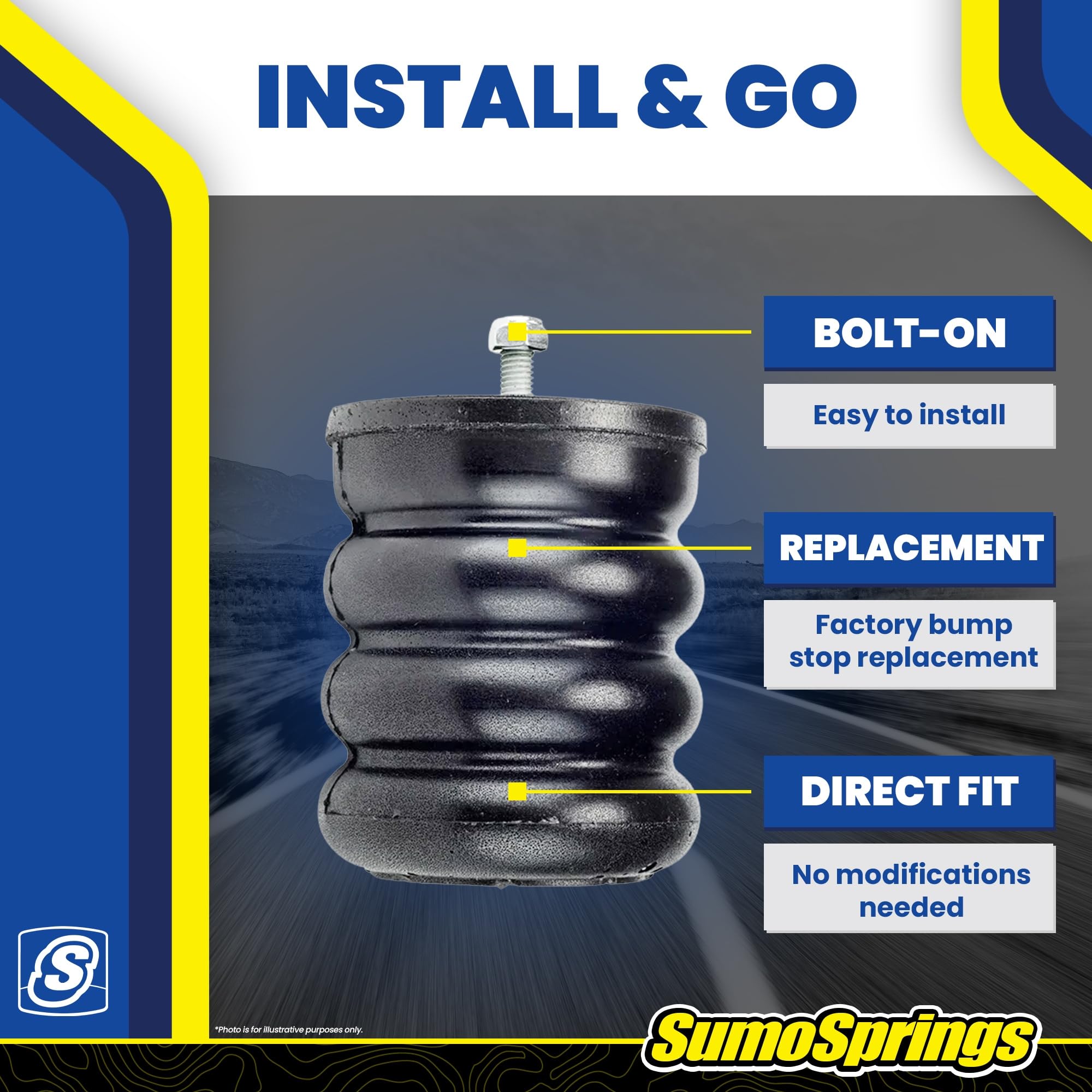 SuperSprings Set of Rear SumoSprings fits 2003-2024 4Runner, 1998-2007 Landcruiser 100 Series, 2010-2021 GX460 & 2007-2014 FJ Cruiser 4x4 | 1400 lb Capacity at 50% Compression | Simple Installation