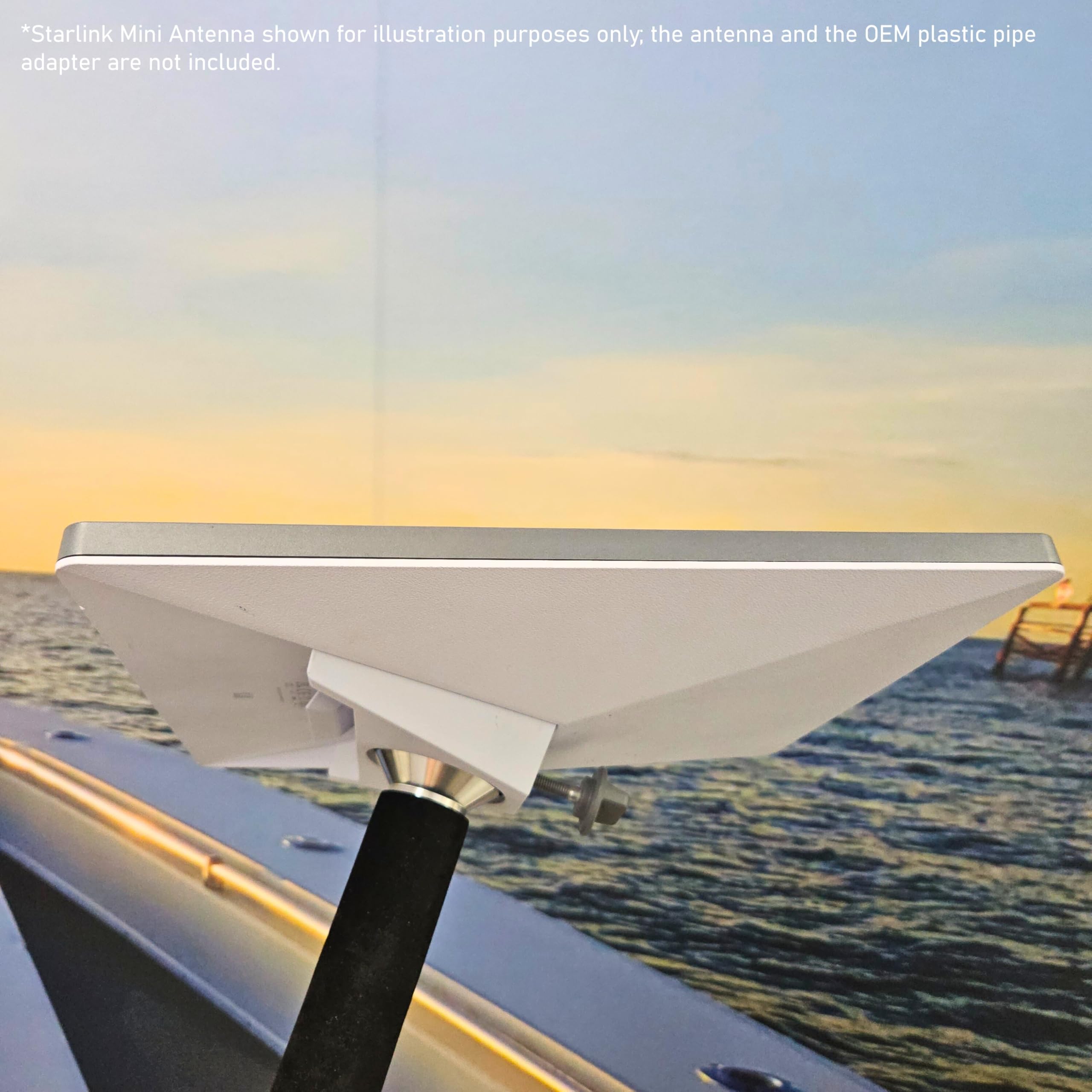 LocMarine Marine-Grade Rod Holder Mount for Use with Starlink Mini Antenna  Flat Dish Base for Boats, Yachts, Sailboats, Trawlers & RVs (SLM-Rod-MNT)