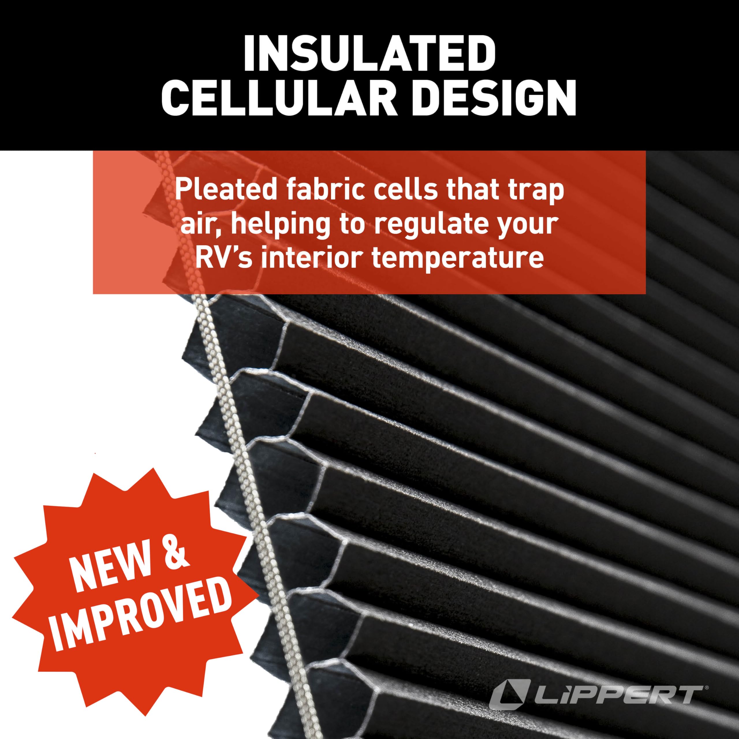 Lippert Thin Shade EcoCell Snap-On RV Window Shade for Prepped Entry Doors with Sun-Blocking Protection, Easy Sliding Operation, Quick Installation - 2025009147