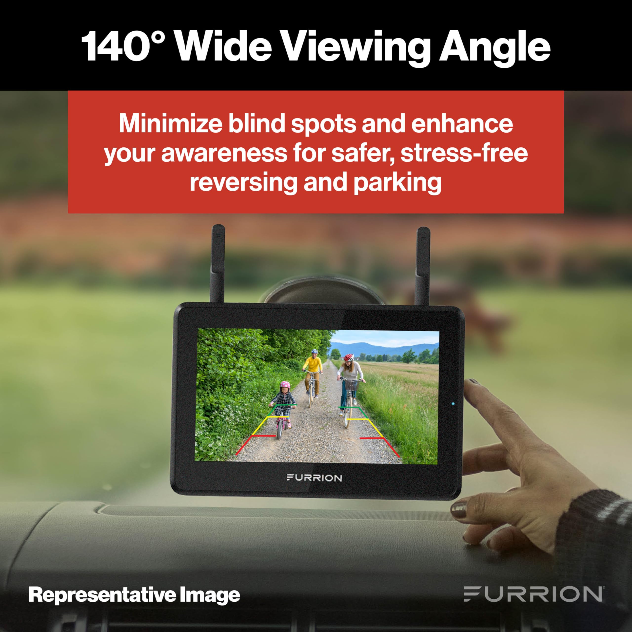 Furrion Vision S+ RV Backup Camera System  Sharkfin Wireless Camera, 1080p HD, 140 Wide-Angle, Infrared Night Vision, Motion Detection, Waterproof, Monitor Not Included  FCNFDTASF