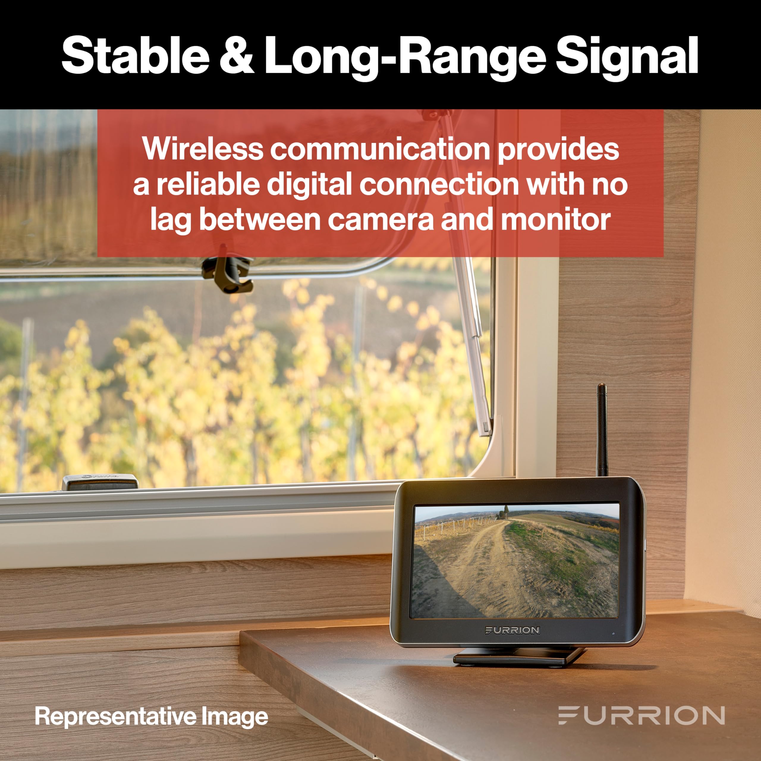 Furrion Vision S Wireless RV Backup Camera System, 4.3" Monitor, FOS43TASF