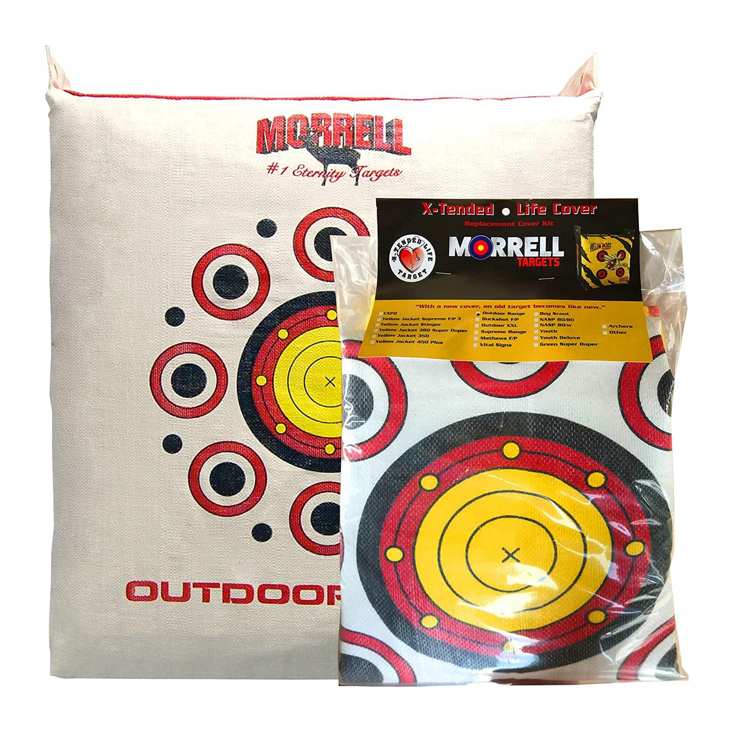 Morrell Outdoor Range Archery Target Replacement Cover, Weatherproof & Dual-Sided with Over 50 Shooting Spots for Precision Training, White