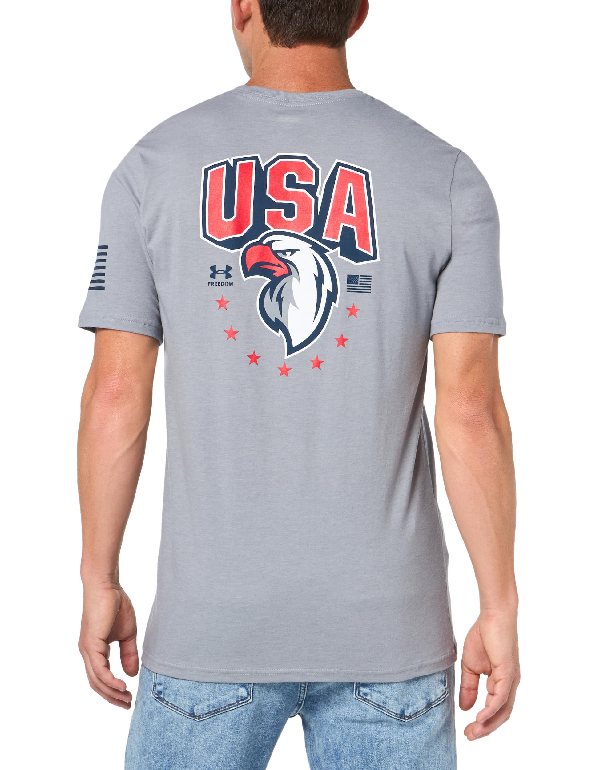 Under Armour Men's Freedom Graphic Short Sleeve T-ShirtDISC, (035) Steel Medium Heather / / Academy, XX-Large