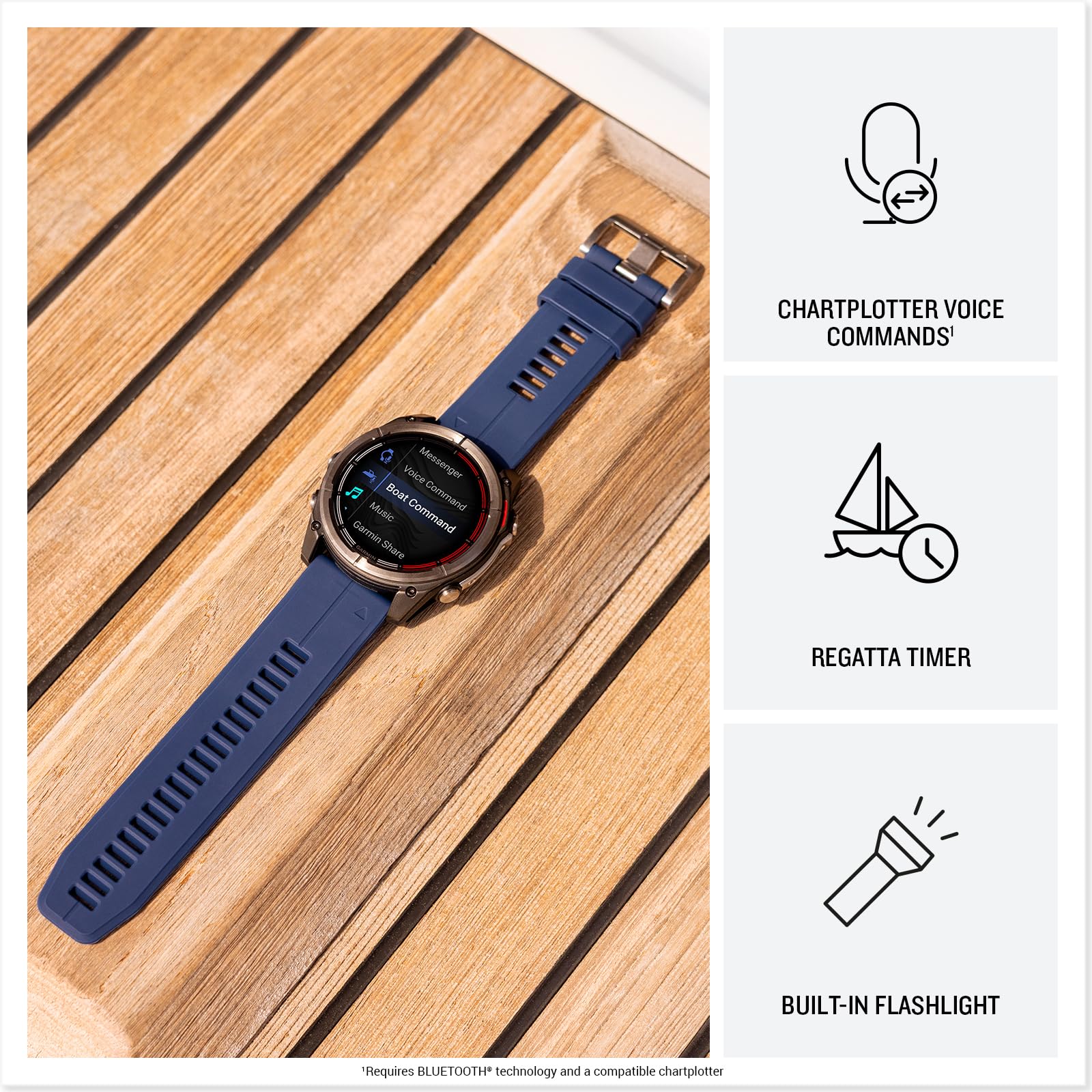 Garmin quatix 8, 51 mm, Marine GPS Smartwatch, Bright AMOLED Display, Chartplotter Controls, Built-in Flashlight, 24/7 Health & Wellness Features
