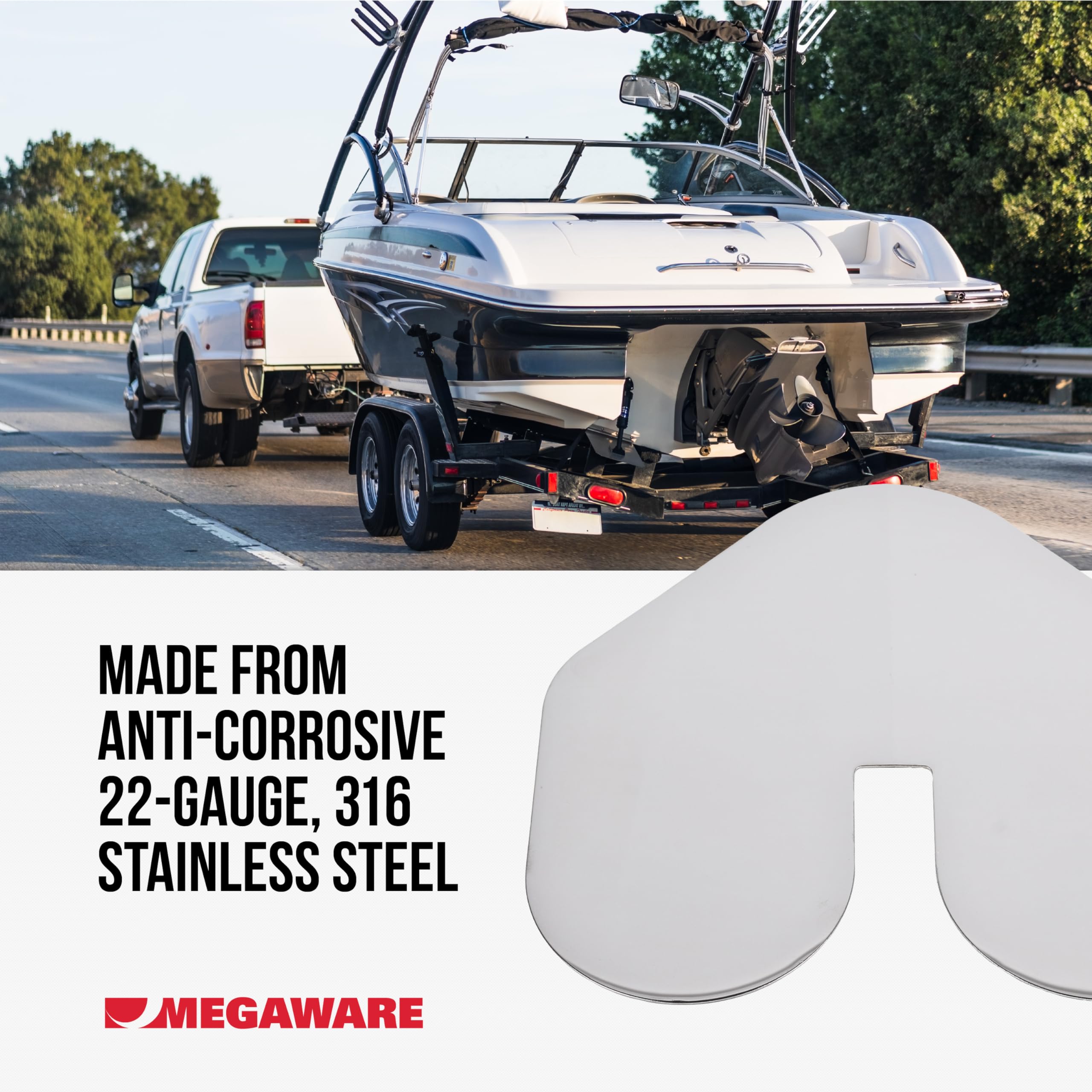 MEGAWARE KEELGUARD XL ScuffBuster BowGuard, Notched, 9" x 8.75"
