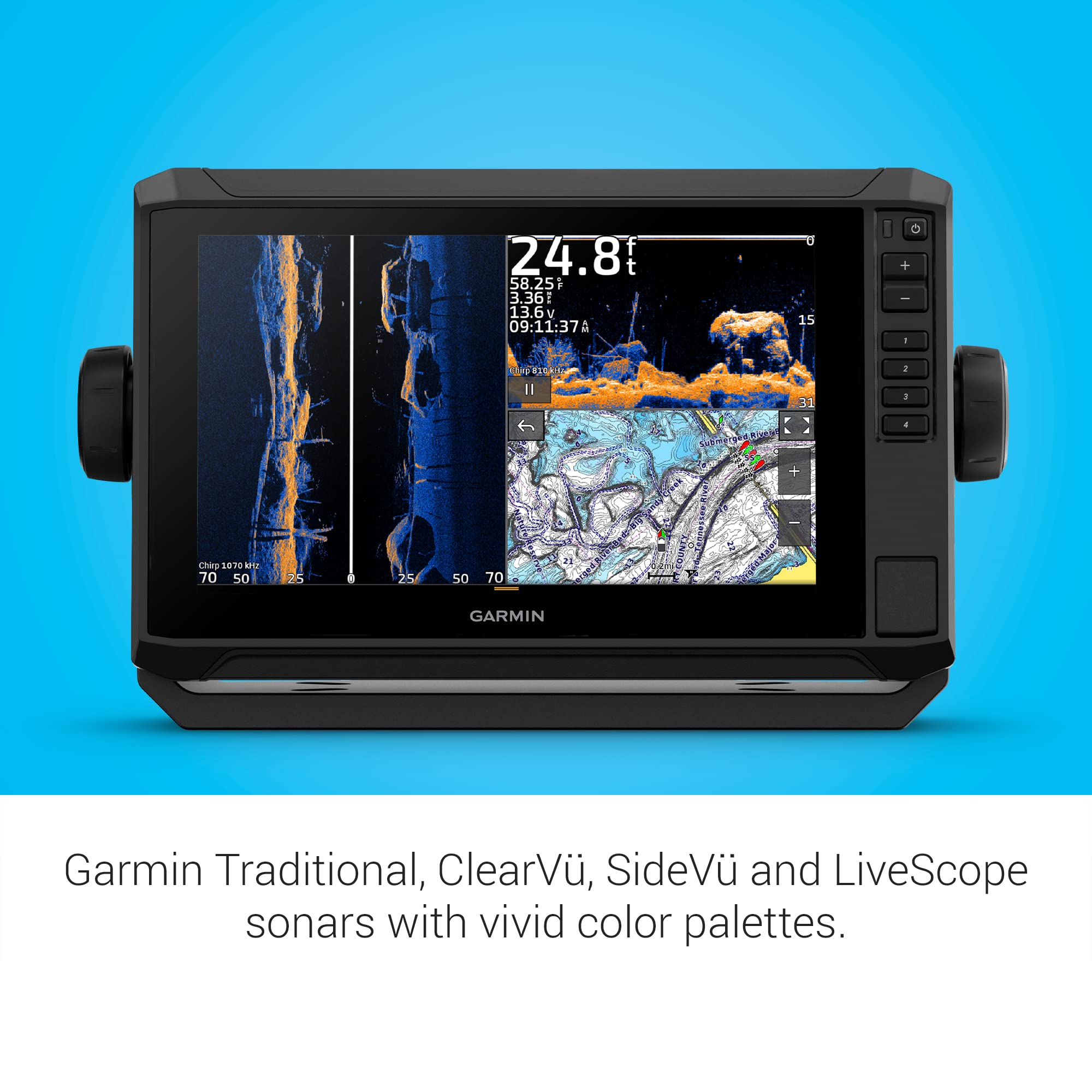 Garmin ECHOMAP UHD2 93sv Without Transducer, 9 Touchscreen Chartplotter, Garmin Navionics+ U.S. Inland
