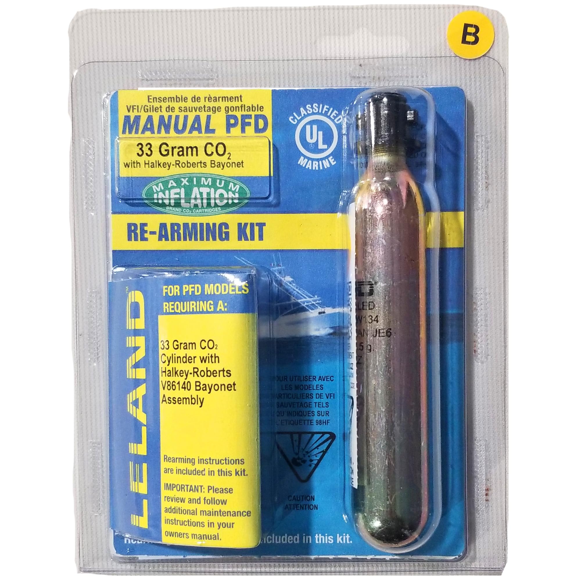 Maximum Inflation V86160-85202Z Leland 33-Gram Inflatable Life Vest Rearming Kit with Bayonet - Manual