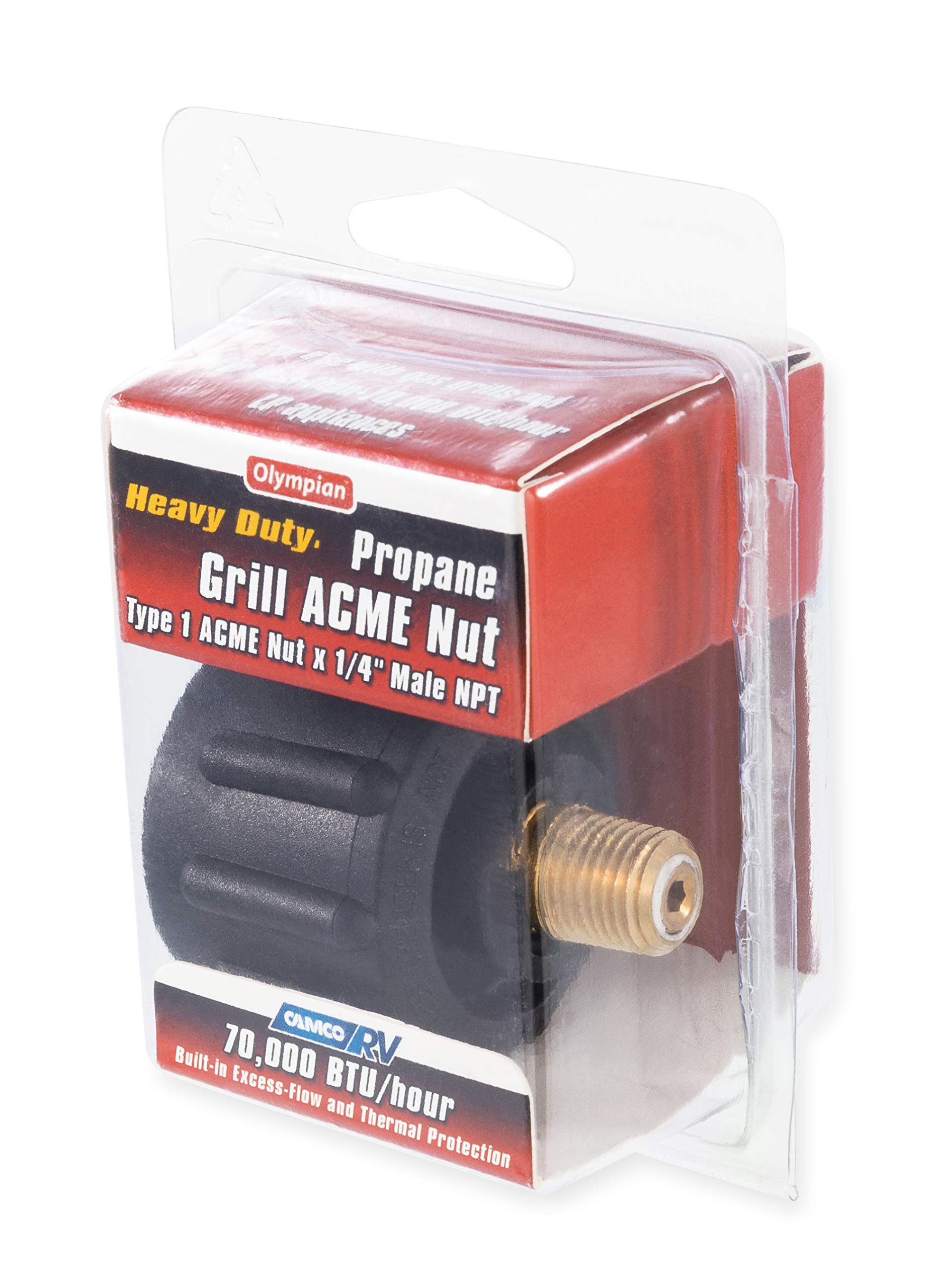 Camco 59933 Black Propane Acme Nut - 70,000 BTUs
