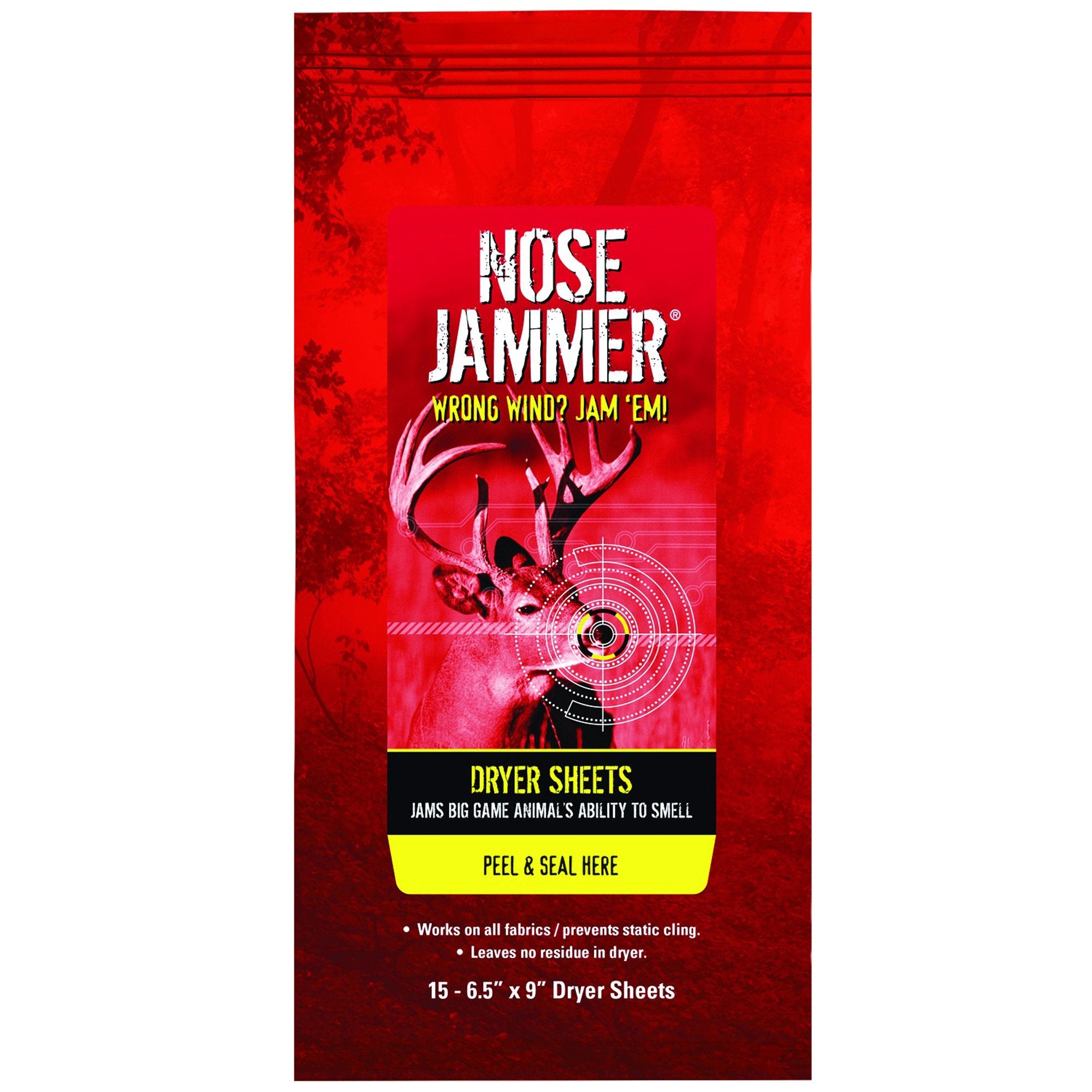 Nose Jammer Hunting Scent Control Dryer Sheets With Cover Scent For Deer Hunting, 15 Sheets Package
