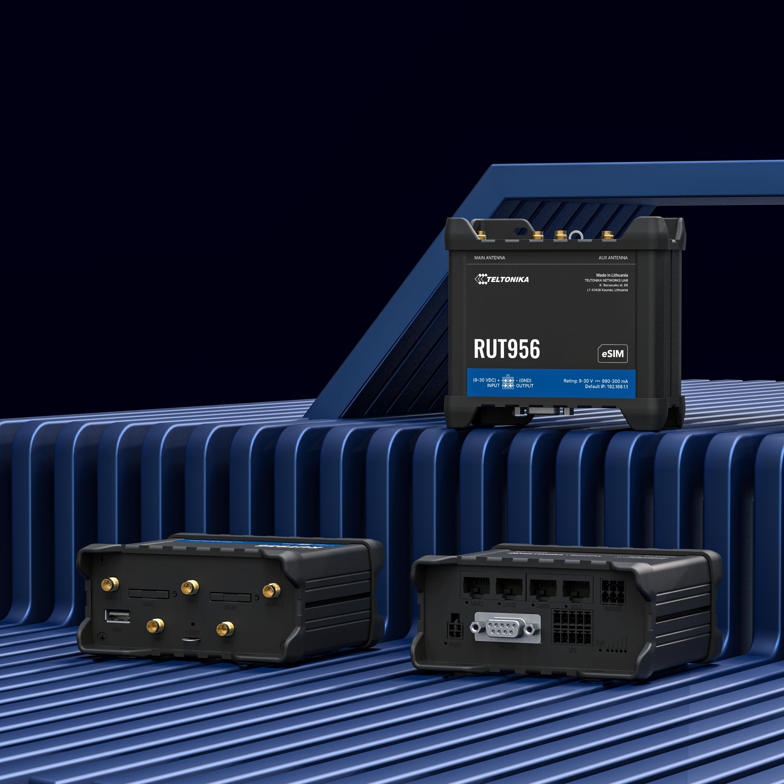 RUT956 North America/Standard Package with US PSU, 4G LTE (CAT 4), Dual SIM WI
