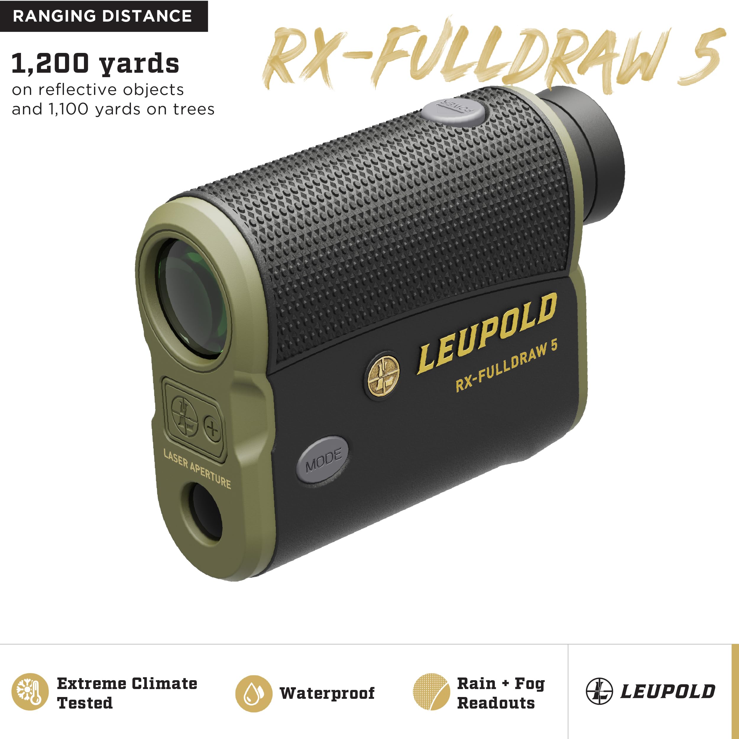 Leupold RX-FullDraw 5 Rangefinder with DNA with Black/Green OLED
