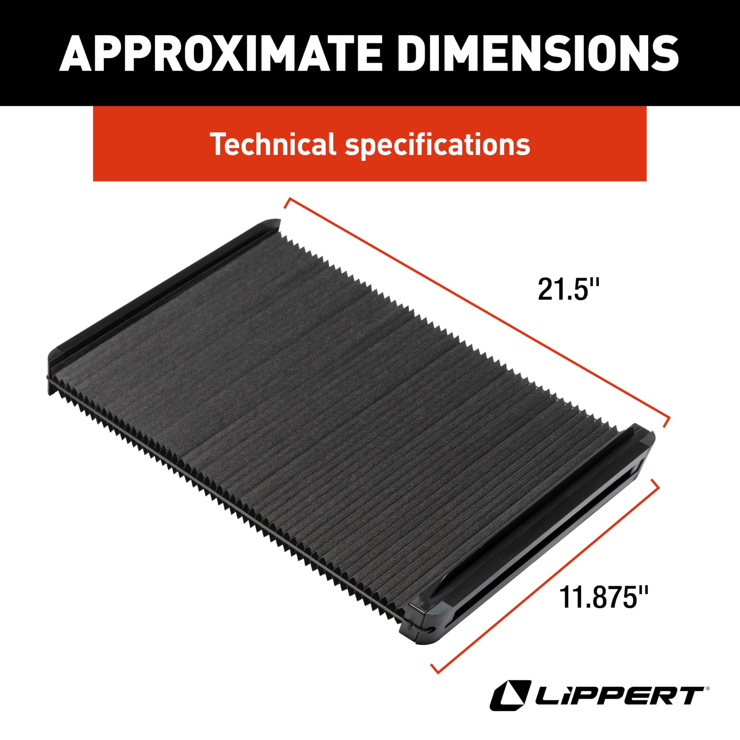 Lippert Thin Shade EcoCell Snap-On RV Window Shade for Prepped Entry Doors with Sun-Blocking Protection, Easy Sliding Operation, Quick Installation - 2025009147