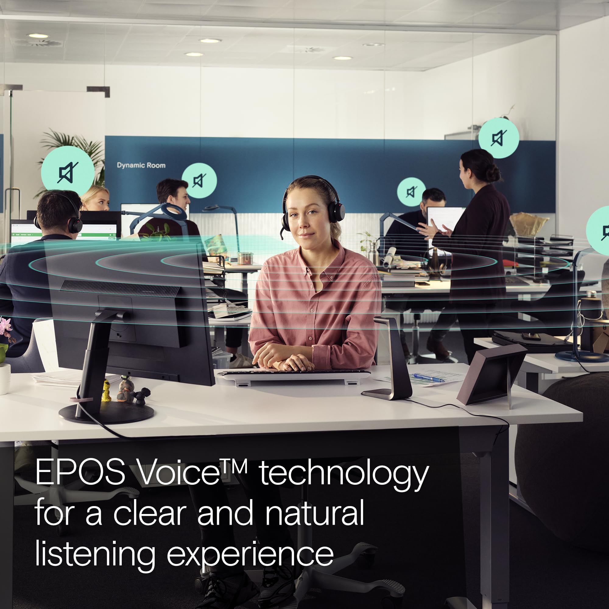EPOS Impact 1061T - Enhanced Open Office Headset with Hybrid ANC, EPOS AI Microphone, and Multipoint Connectivity