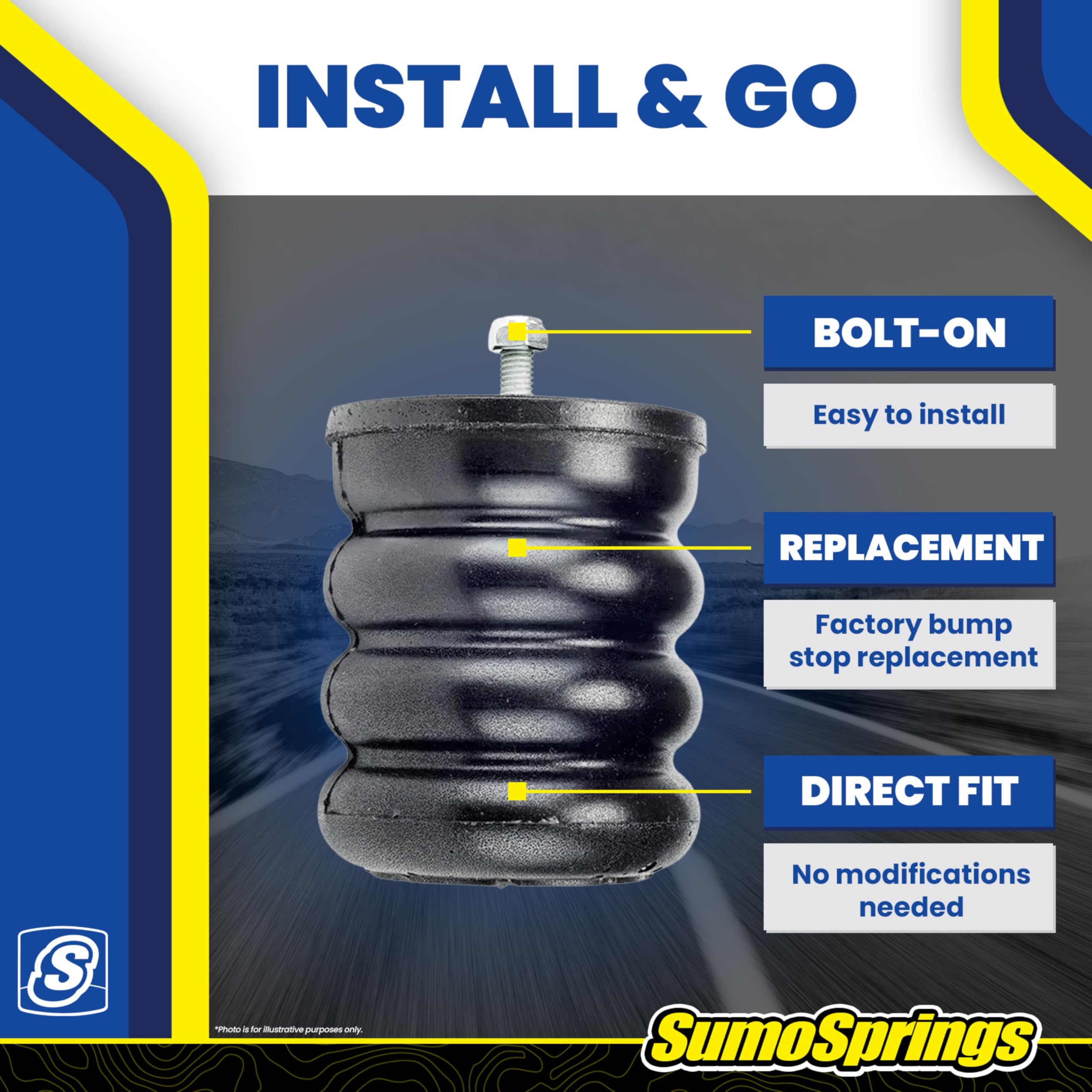 SuperSprings Set of Rear SumoSprings fits 2004-2025 Sprinter 3500 and 2017-2025 Sprinter 4500 (2WD Only) | 1400 lb Capacity at 50% Compression | Simple Installation