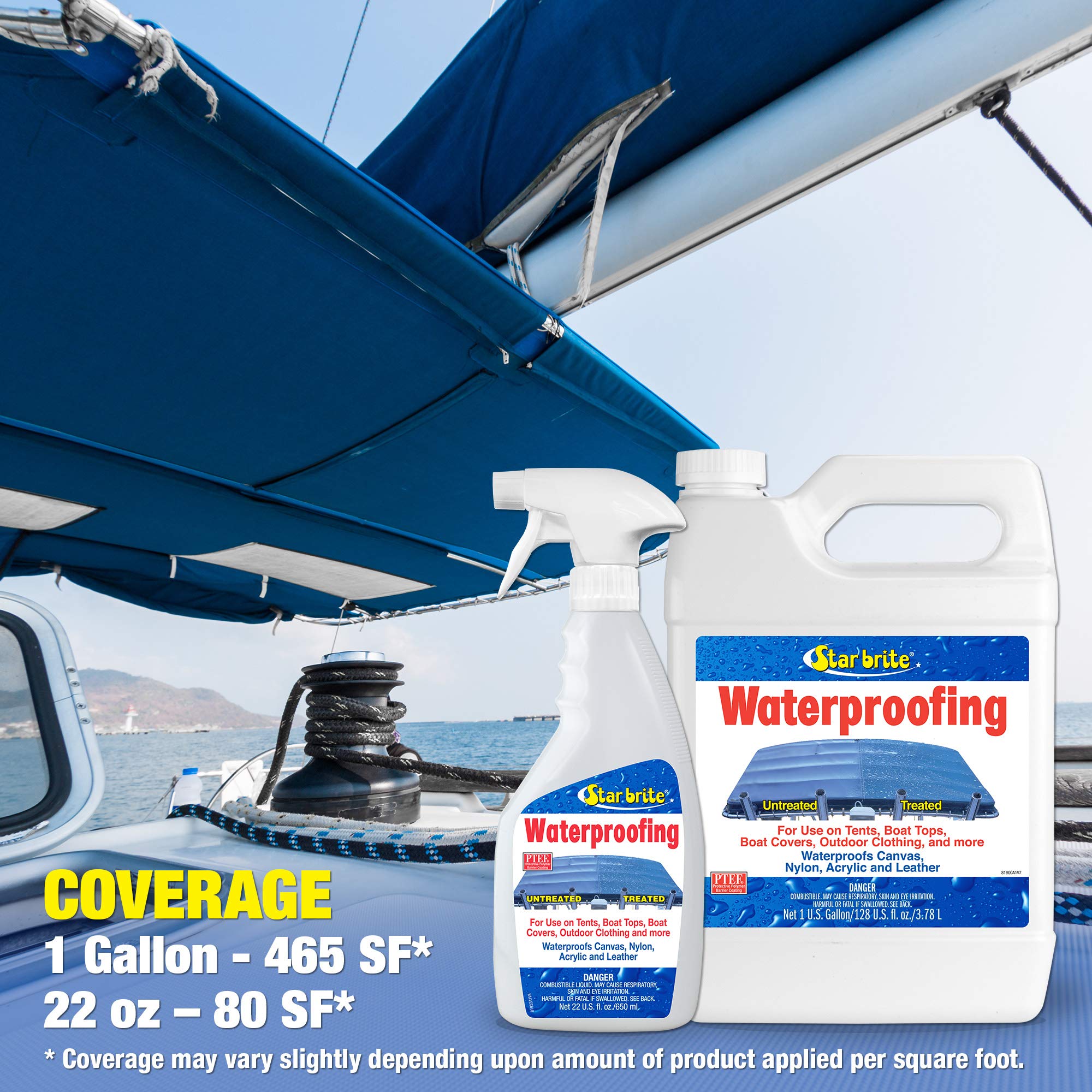 STAR BRITE 081922XX Fabric Waterproofer with Stain Repellent and UV Protection - 22 oz.