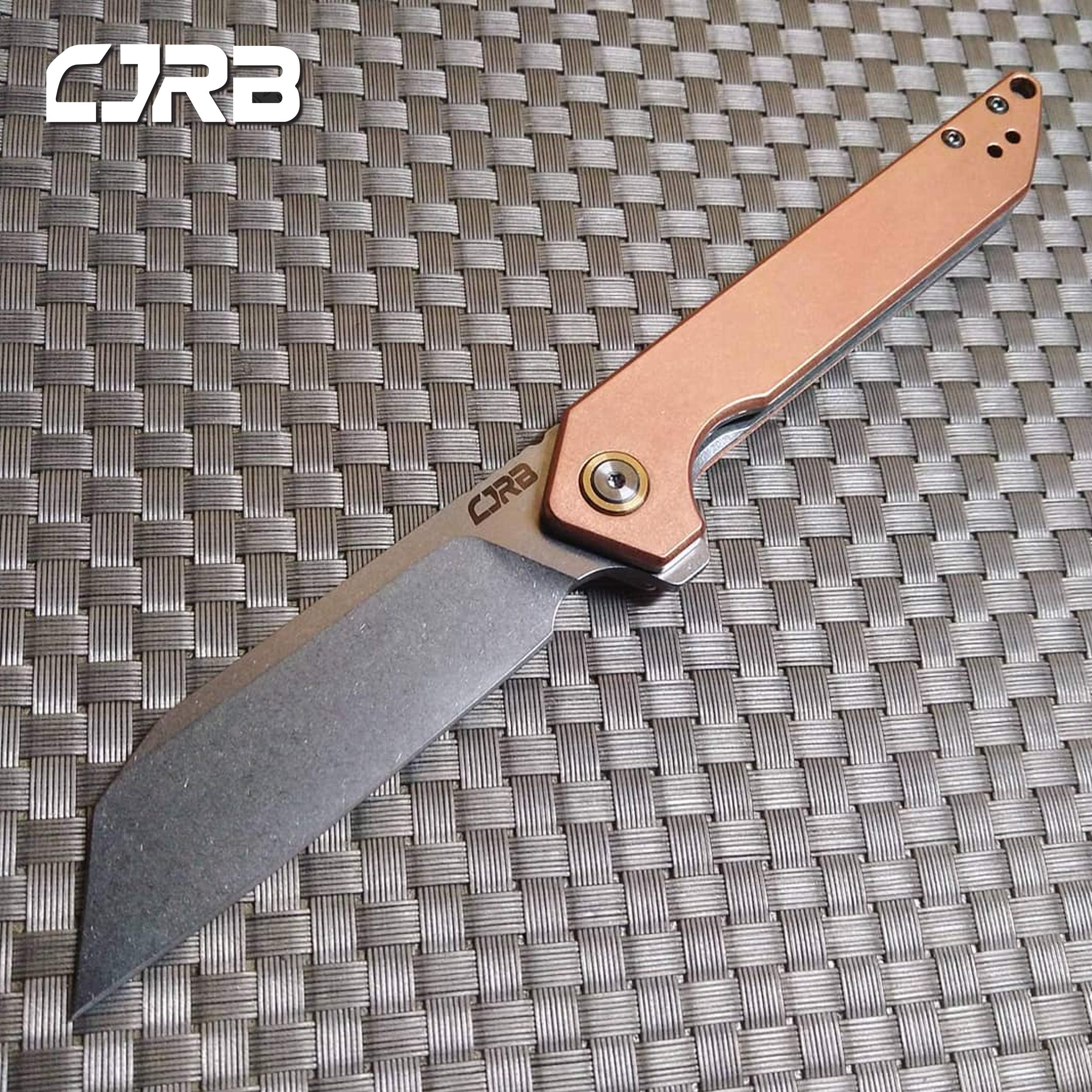 CJRB Rampart Folding Pocket Knife with Clip, Liner Lock, 3.5 Inch Drop Point Blade, Carbon Fiber Handle
