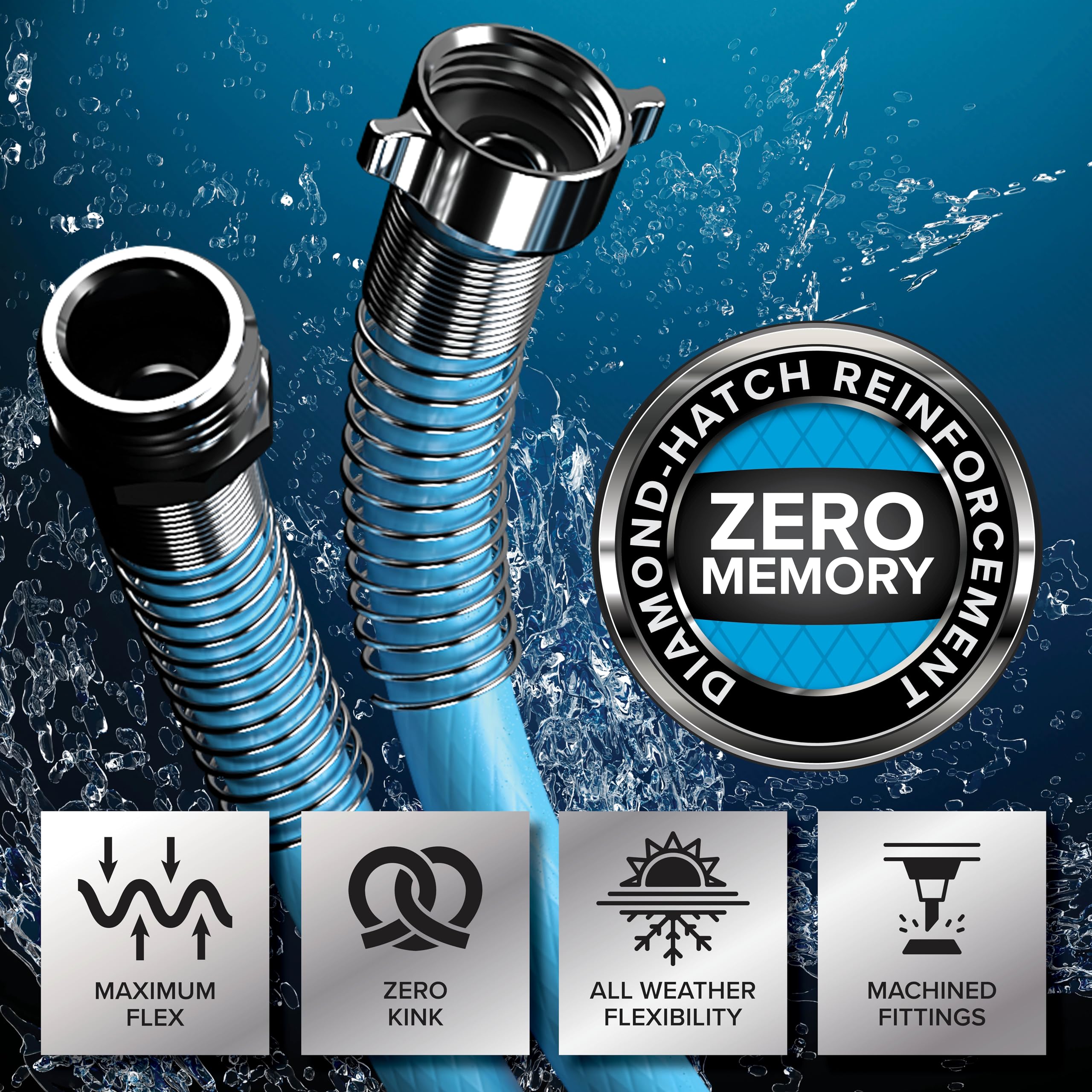 Camco EVOFlex 4-Ft RV Drinking Water Hose - Features Extra Flexible Design w/Stainless Steel Strain Relief Ends - Lead-Free, BPA-Free and Phthalate-Free - 5/8 ID (22590)